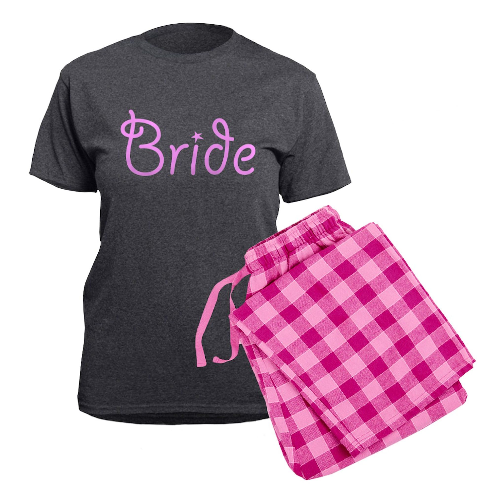 Bride Pink Text #3 Women's Charcoal Pajama Set - Cozy Novelty Sleepwear for Bridal Parties & Bachelorette Nights