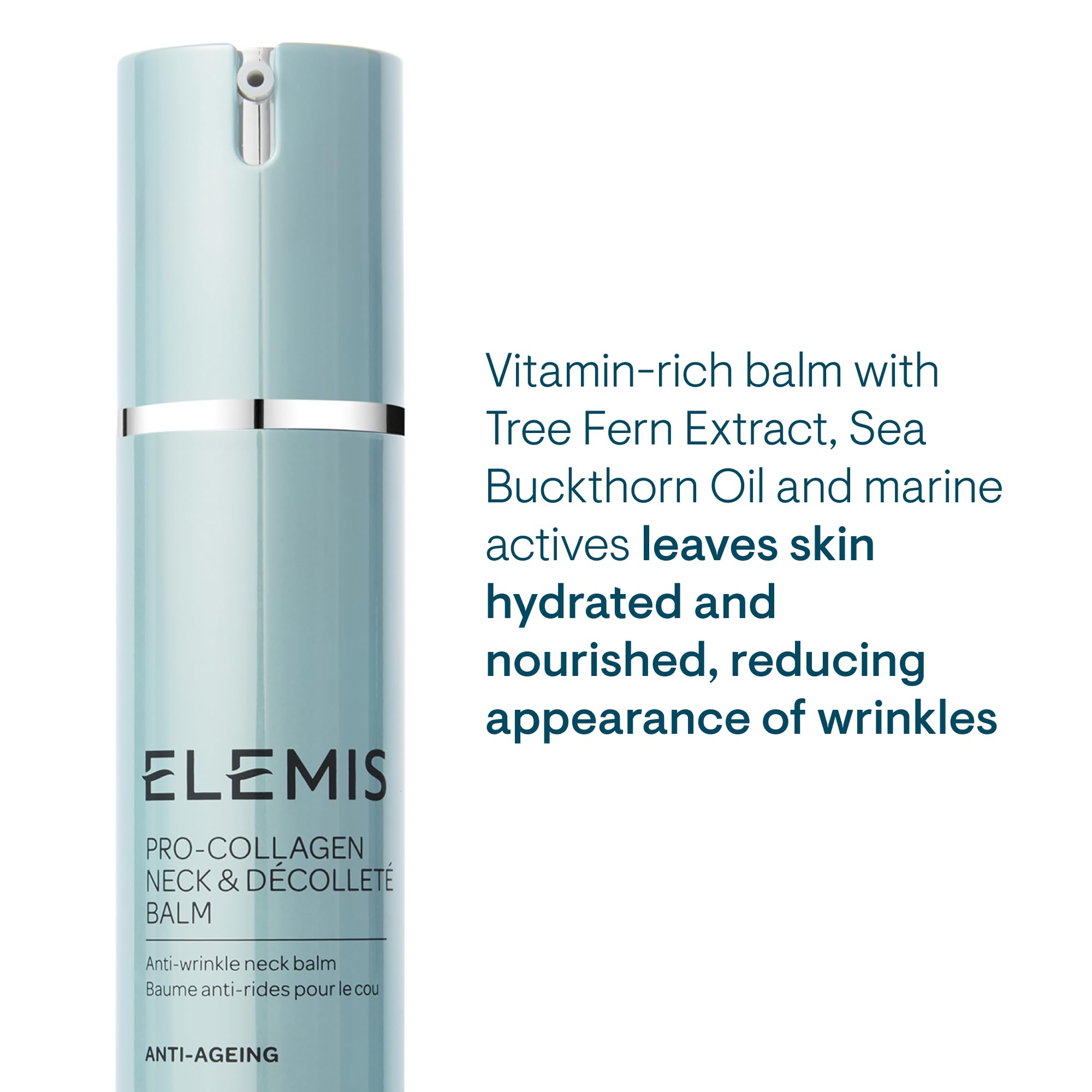 ELEMIS Pro-Collagen Neck & Décolleté Balm - Anti-Wrinkle Firming Moisturizer for Younger-Looking Skin | Hydrates & Smooths Neck & Chest | 50ml | Perfect for Night Routine & Special Occasion Prep