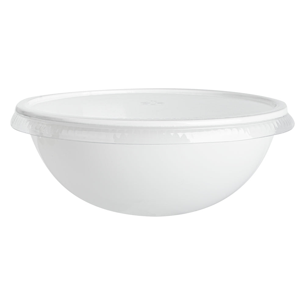 18 oz Round White Plastic Salad Bowls - 6 x 6 x 2.5 Inches - Pack of 200 - Disposable Party Bowls for Salads, Snacks, Desserts & Catering Events