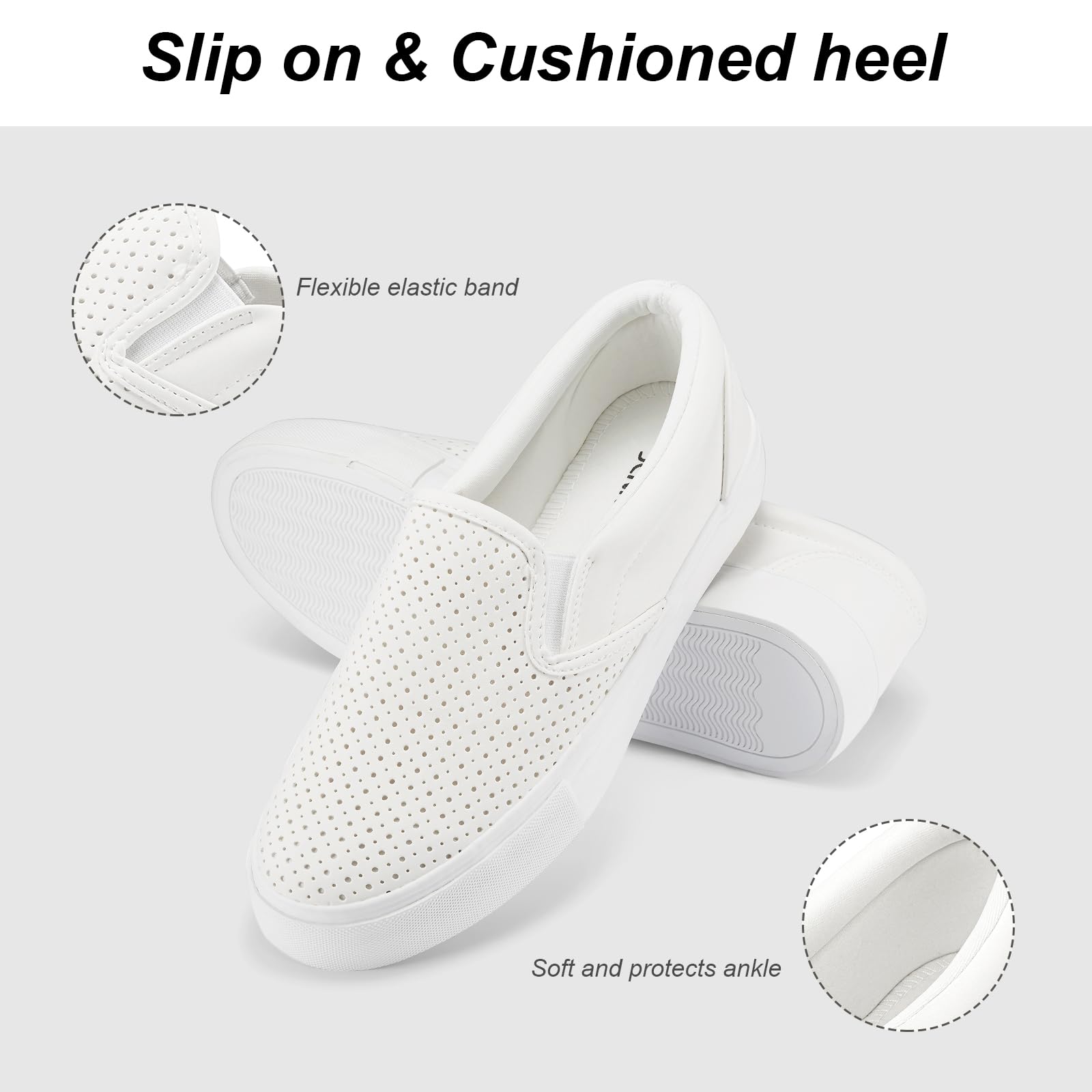 JENN ARDOR Women's Slip On Sneakers - Comfortable Memory Foam Loafers for Walking, Casual Fashion Flats | Perfect for Work, Travel & Everyday Wear