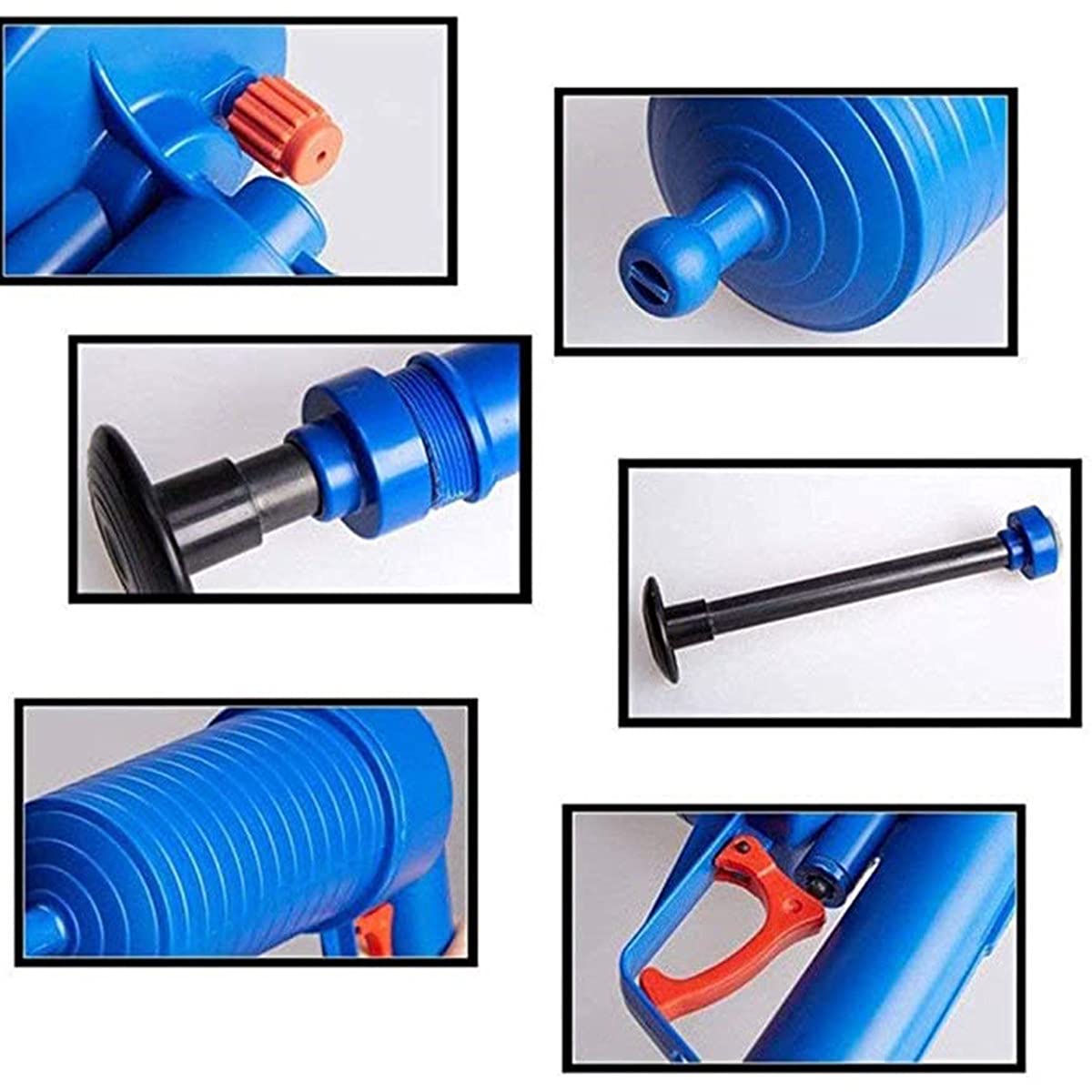 **High Pressure Air Drain Blaster Cleaner - Powerful Toilet Plunger & Drain Unblocker for Kitchen, Bathroom, Sink - Fast Clogged Pipe Removal for Home & Commercial Use**