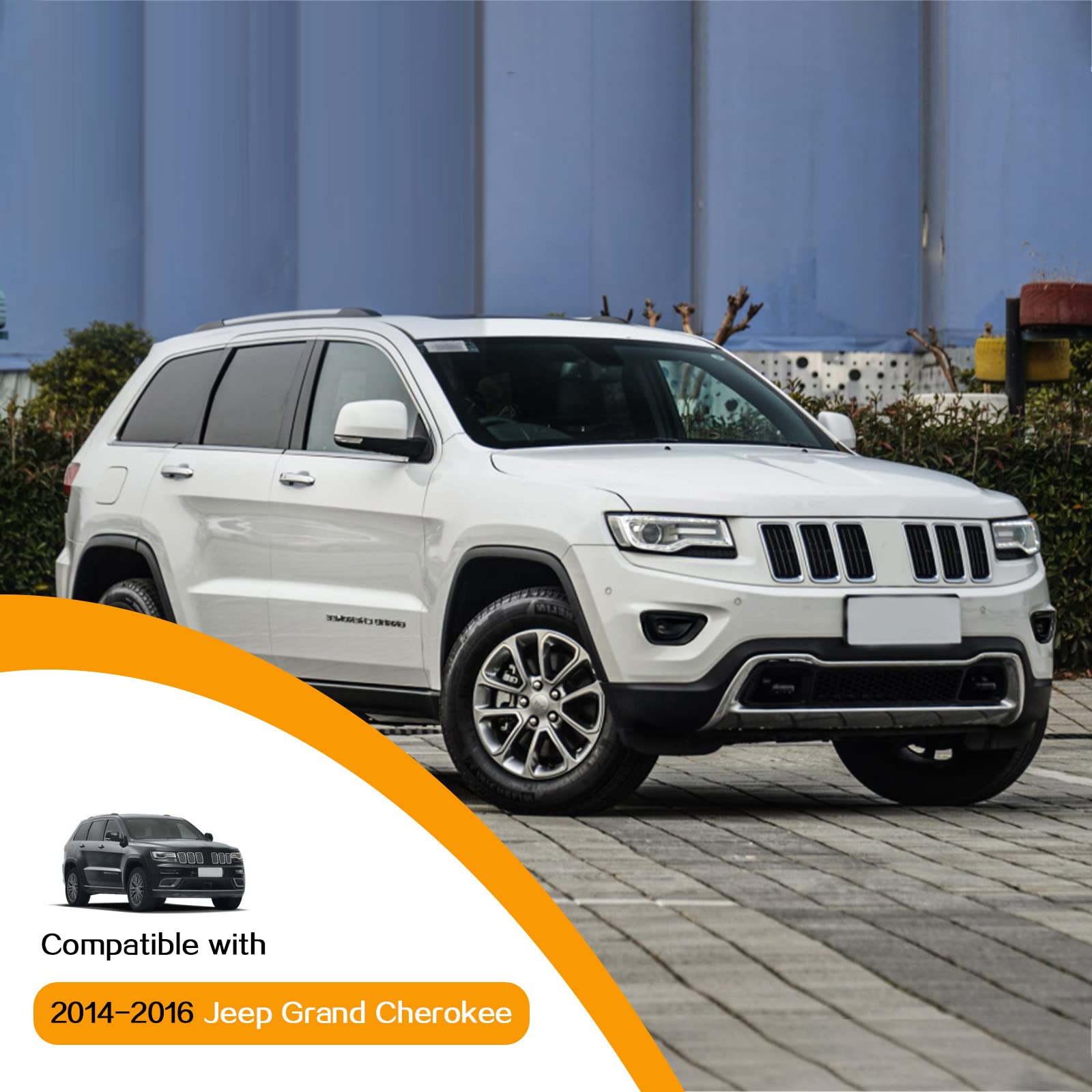 Hoolcar Front Fog Lights Cover Fog Lamp Frame Trim Replacement for 2014-2016 Jeep Grand Cherokee - Black | Durable Protection for Off-Road & Night Driving