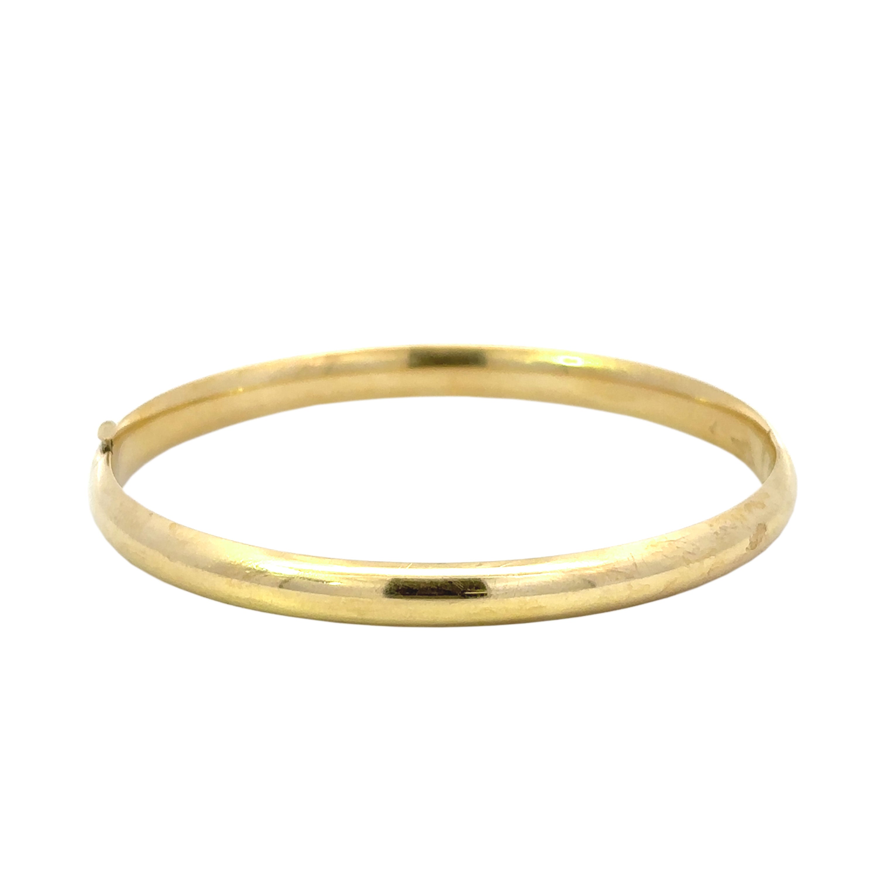 Vintage Plain Gold Bangle Bracelet for Women - Classic Minimalist Jewelry Gift for Her - Perfect for Weddings, Anniversaries & Everyday Wear