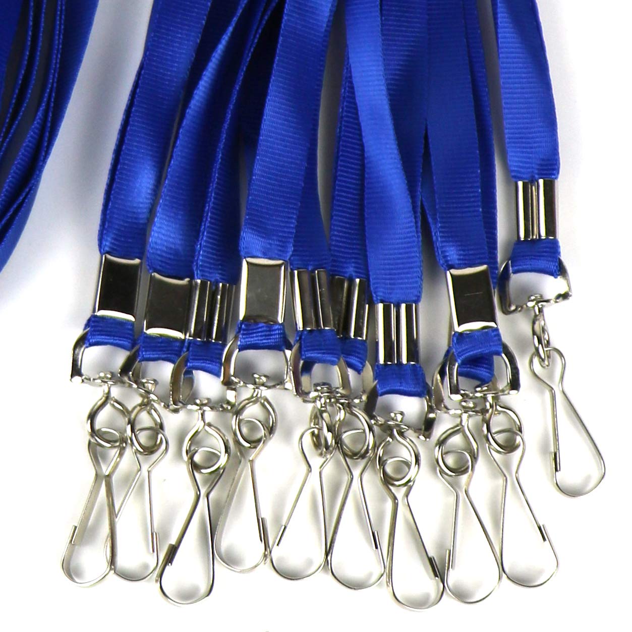 Premium Nylon Lanyards for ID Badges - 50 Pack (Blue) - Office, School & Events