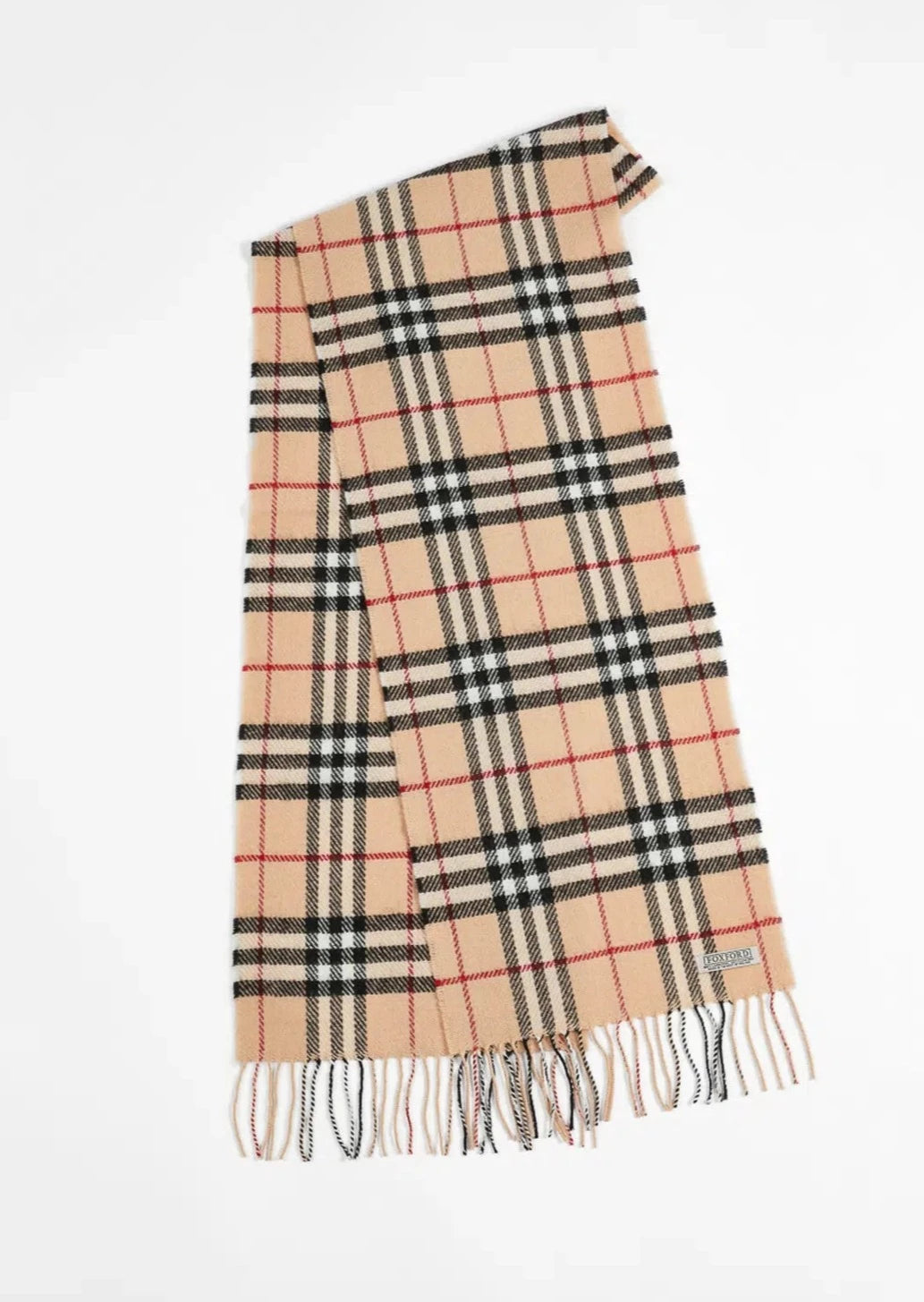 Foxford Fawn Check Scarf - Black & Red Plaid Wool Wrap for Women & Men | Winter Fashion Accessory for Cold Weather, Outdoor Activities & Holiday Outfits