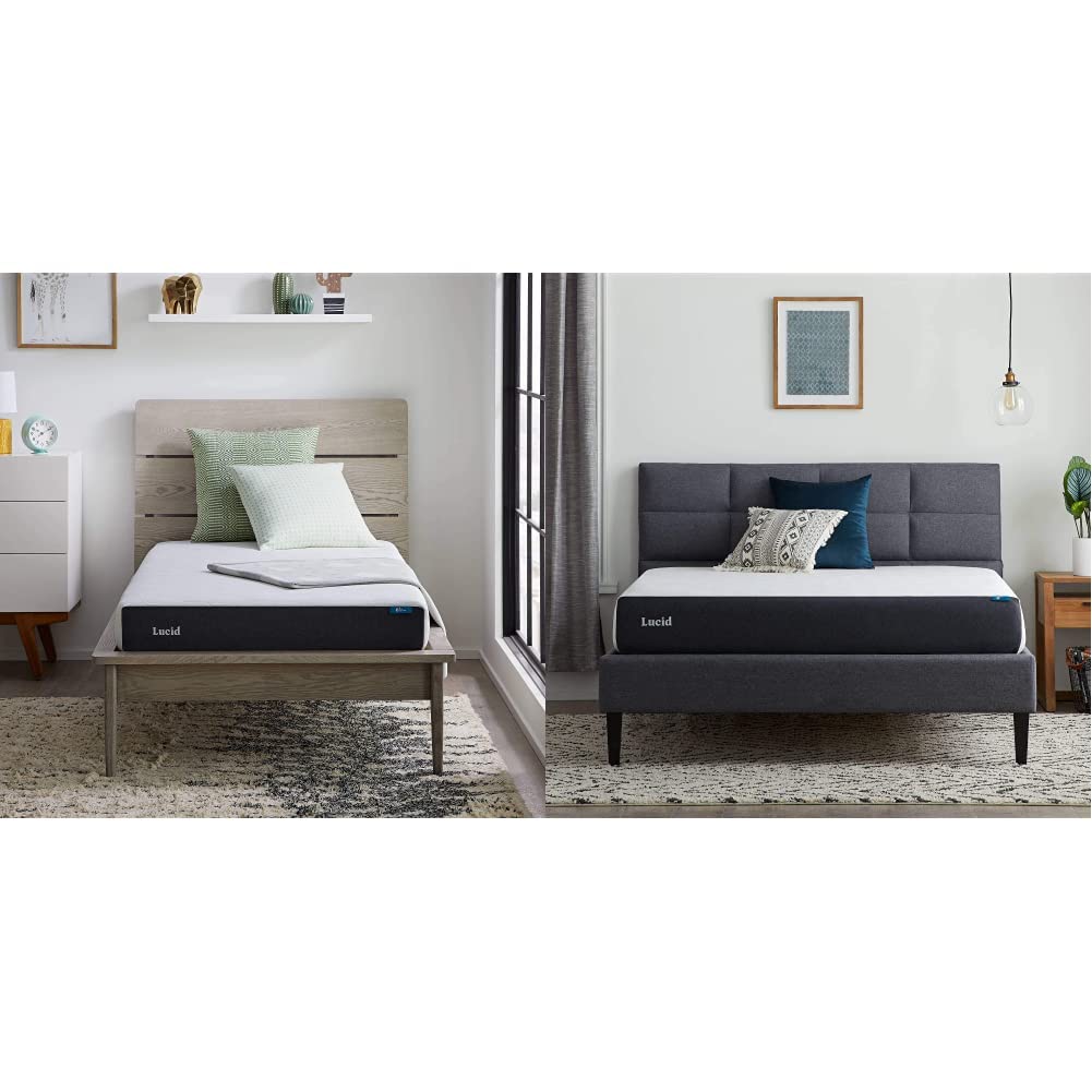 6 Inch & 8 Inch Gel Memory Foam Mattress - Hypoallergenic Bamboo Charcoal Infused - Breathable Cover - Firm Support - Perfect for Bedroom, Guest Room & Dorm