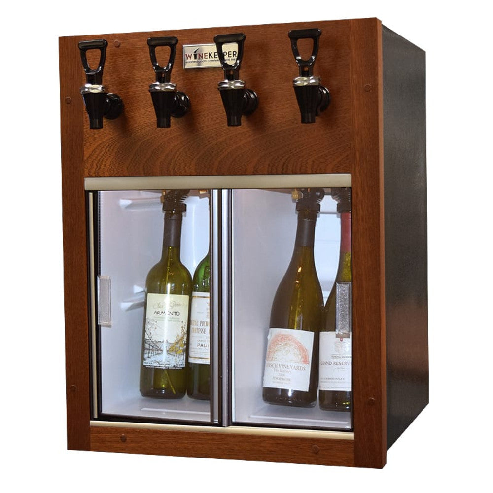 WineKeeper Napa 2 Red + 2 White Wine Preserver System - Mahogany Wood Wine Saver #7755 | Perfect for Wine Enthusiasts & Home Entertaining