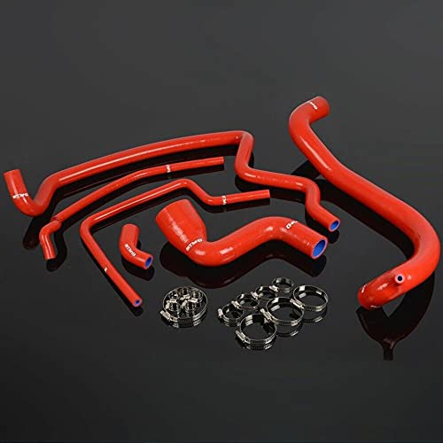 High-Performance Silicone Radiator Hose Kit for Porsche 944 with Bleeder Valve - Upper Coolant Hose Replacement with Clamps (Red) - Perfect for Racing, Car Restoration & Performance Upgrades