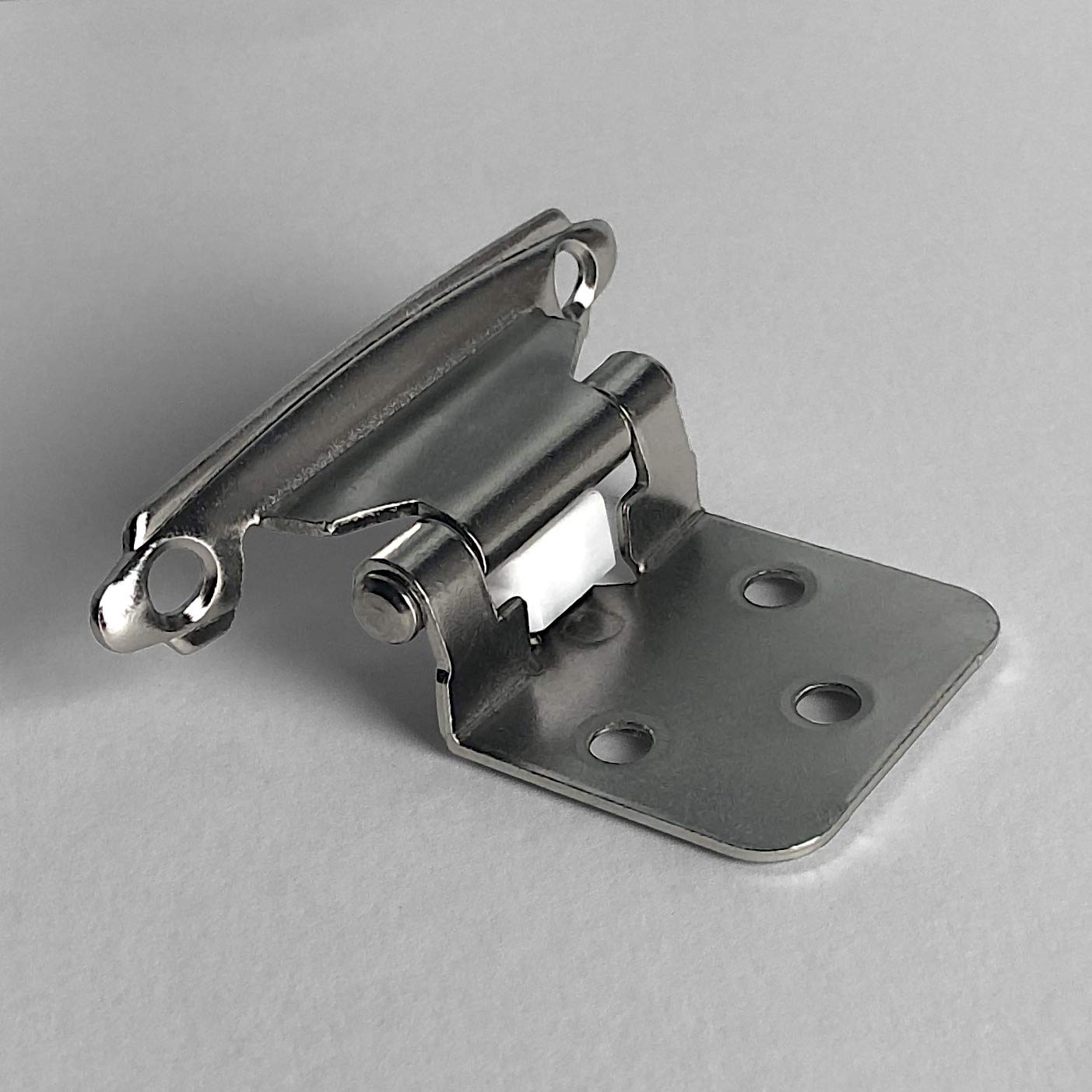 ANGSTROM 2-Pack 180-Degree Self-Closing Cabinet Hinges, Nickel Plated Surface-Mount Full Overlay Hinges for Kitchen Cabinets, Wardrobes & Furniture Installation