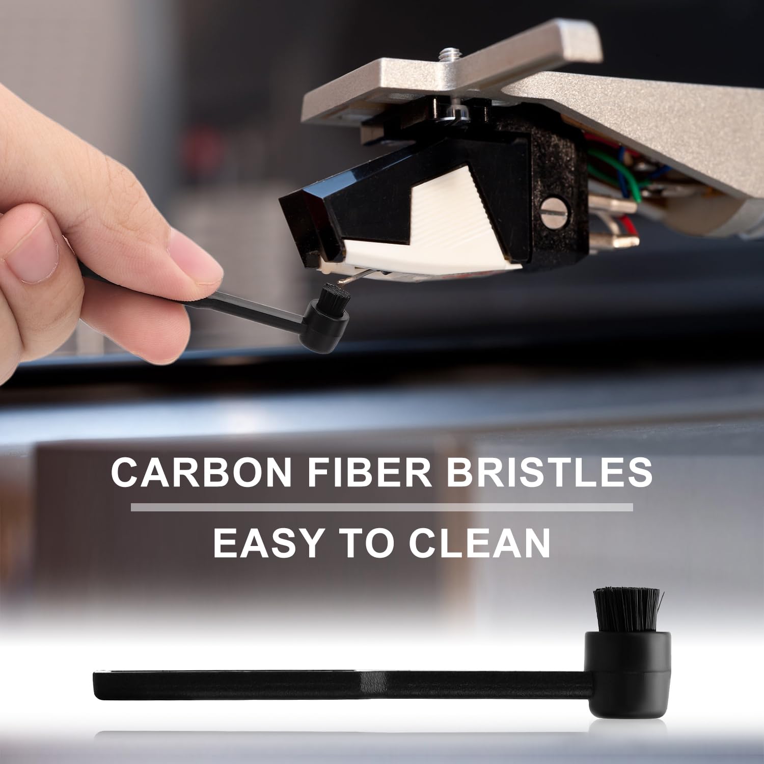 2-Pack Vinyl Record Cleaning Brush & Carbon Fiber Stylus Cleaner – Anti-Static Turntable Needle Brush for LP Records, DJ Equipment, and Home Audio Systems – Perfect for Vinyl Collectors and Audiophiles