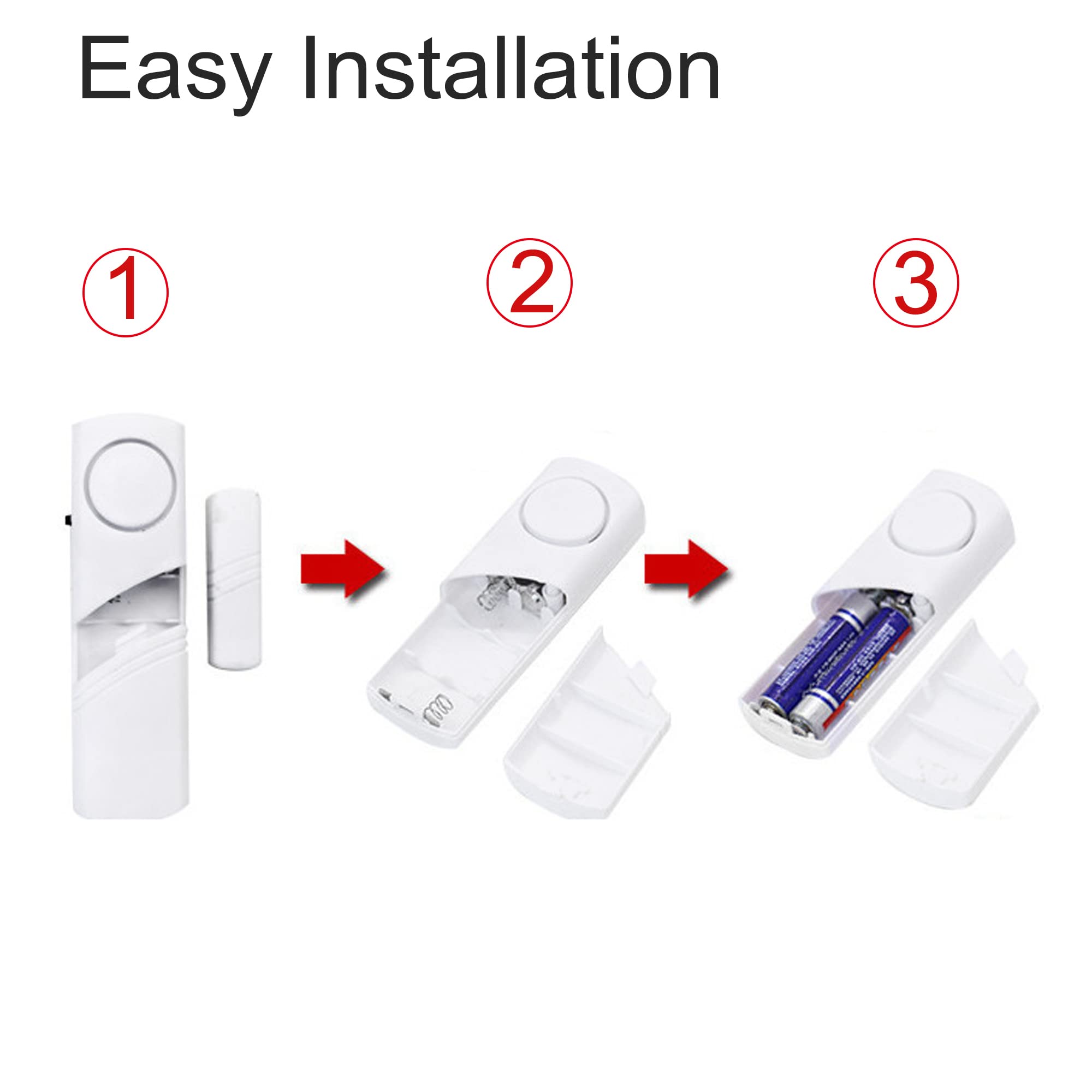 Home Security Door & Window Alarm Sensor - 3 Pack for Child Safety, Toddler Protection & Swimming Pool Security | Wireless Entry Alert System for Enhanced Safety