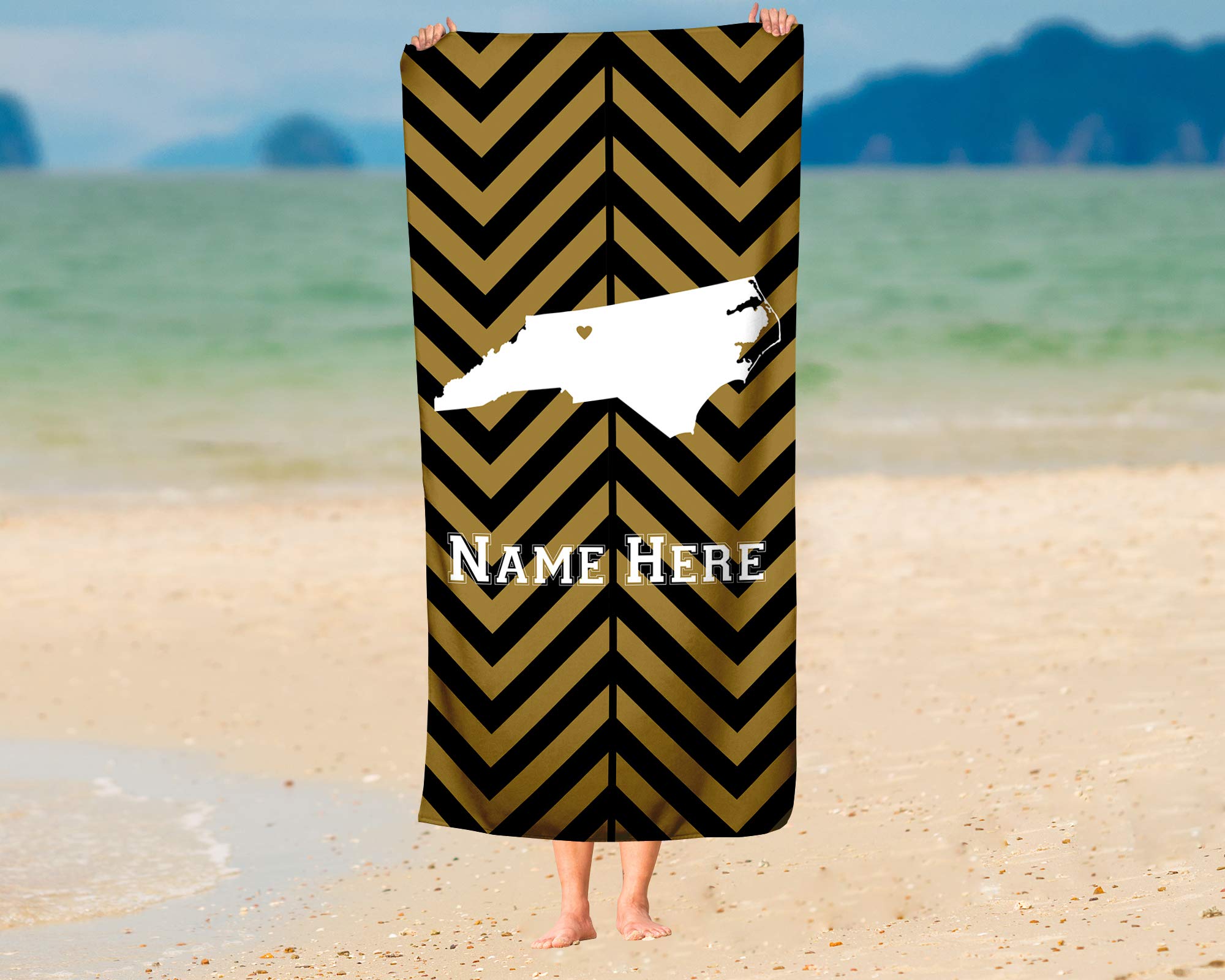 Custom Winston Salem North Carolina State Pride Beach & Bath Towel - Personalized Large & Medium Towels for Adults, Kids, College Football & Basketball Fans - Perfect for Pool, Beach, Gym & Game Day