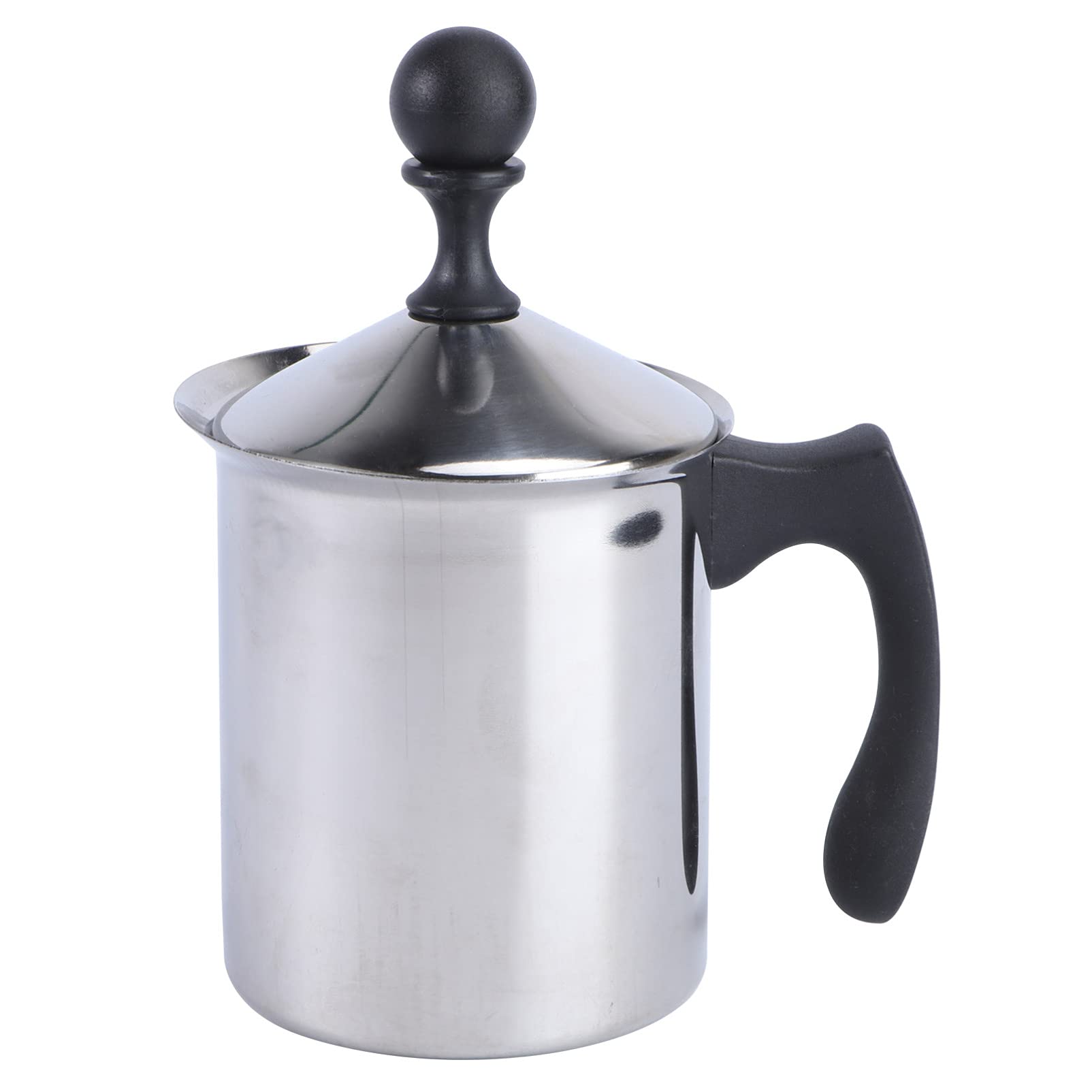 Hemoton Manual Milk Frother - Stainless Steel Hand Pump Whisk for Cappuccino, Hot Chocolate & Latte Foam - Portable Milk Foam Maker for Coffee, Tea & Baking - Perfect for Home, Office & Coffee Shops