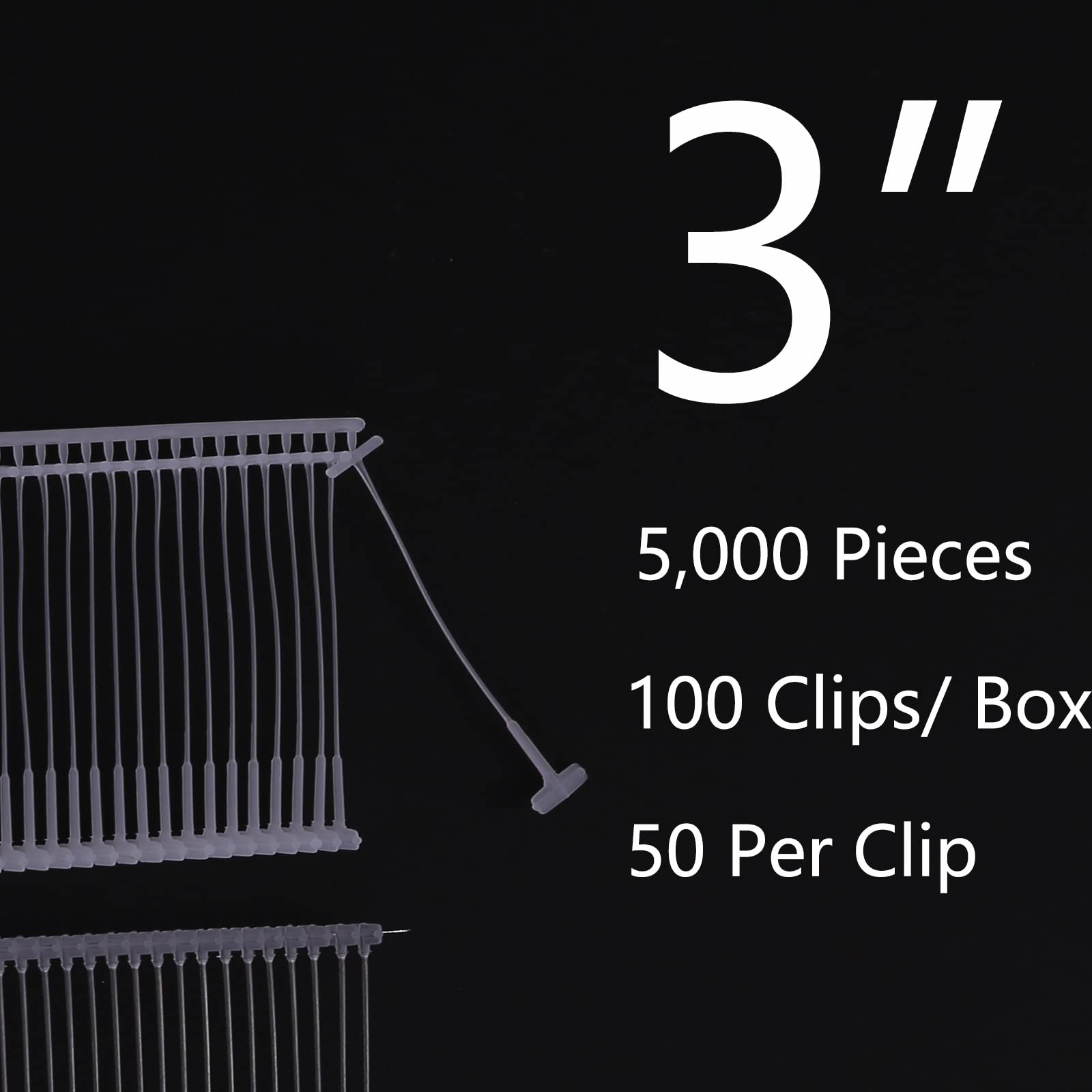5000 Pcs Standard Tagging Gun Fasteners 3 Inch - No Jam Barbs Attachments for All Price Tag Guns - Perfect for Clothing, Retail, and Warehouse Price Tagging