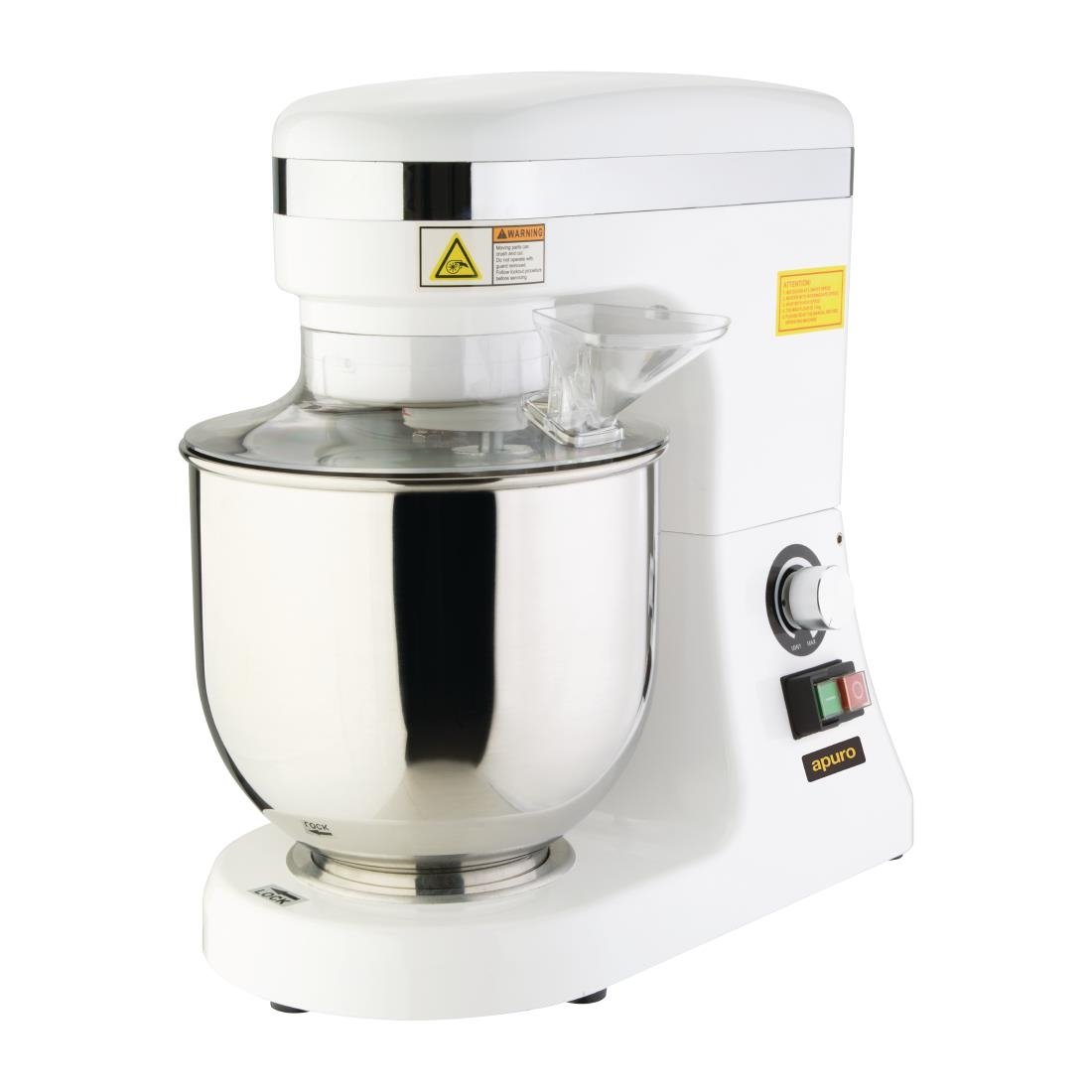 Apuro 7L Planetary Mixer - Commercial Stand Mixer with 7L Capacity, White - Perfect for Baking, Dough Kneading & Cake Decorating in Bakeries & Home Kitchens