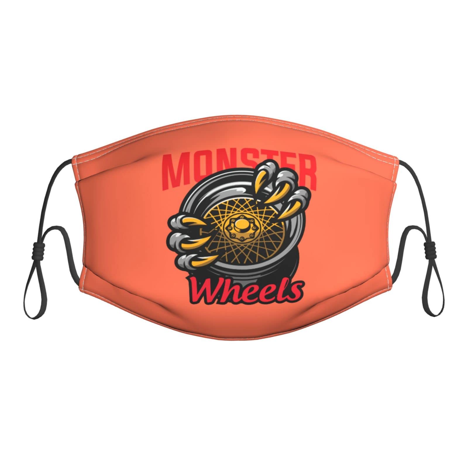 Reusable Adjustable Unisex Monster Wheel Face Mask with Filter - Dust Protection for Cycling, Motorcycling & Outdoor Activities