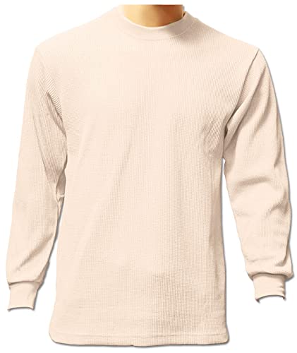 Men's Long Sleeve Waffle Thermal Underwear - Crew Neck Base Layer Shirt for Cold Weather, Winter Work & Outdoor Activities