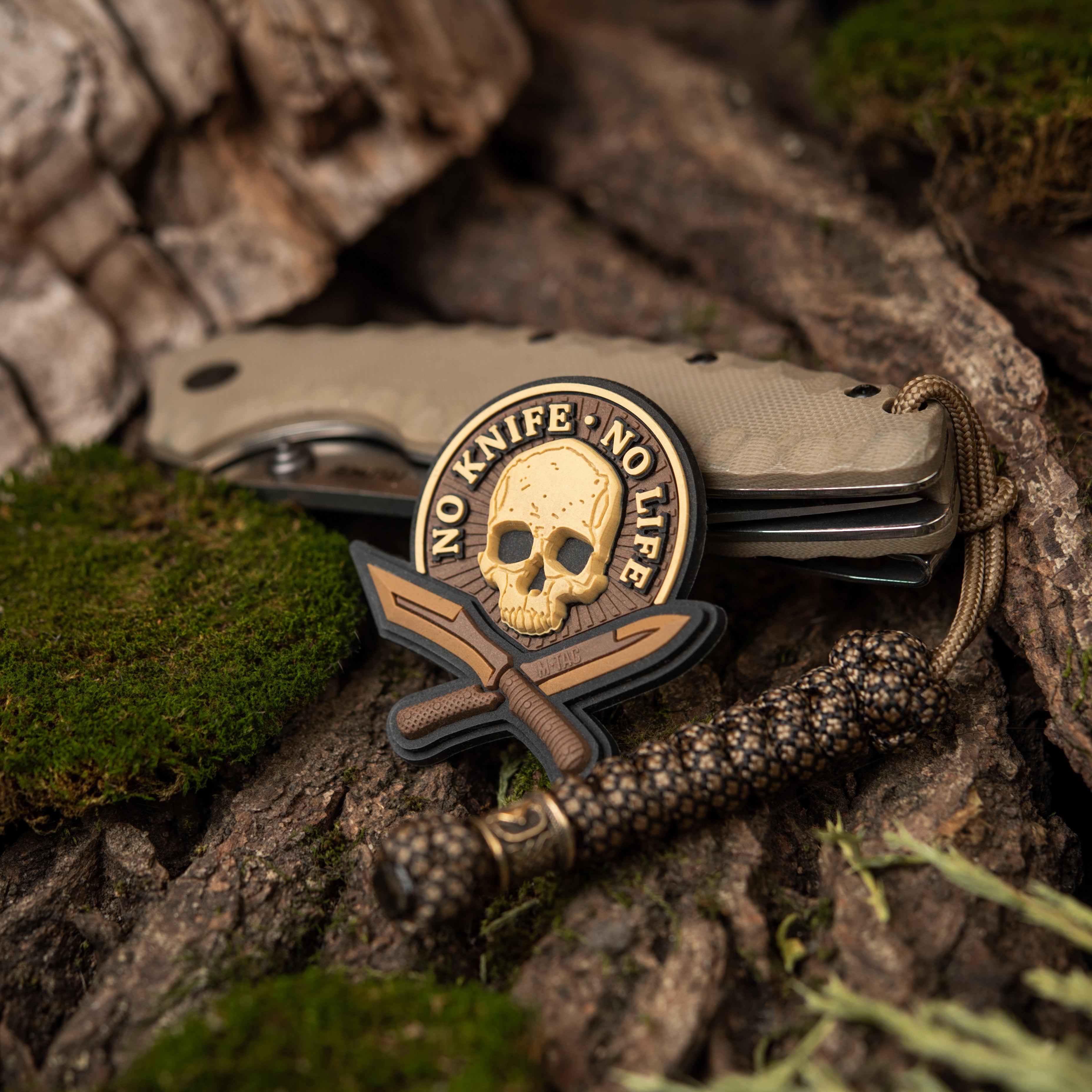 No Knife No Life 3D PVC Tactical Patch - Military Style Morale Patch for Backpacks, Hats & Gear - Perfect for Outdoor Enthusiasts & Airsoft Players