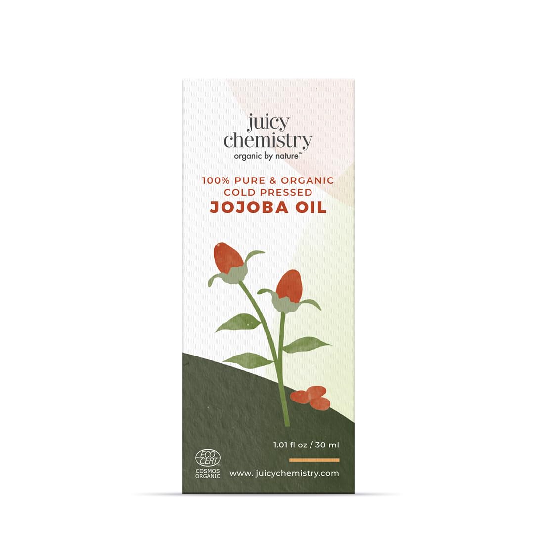 Organic Jojoba Oil 30ml - 100% Pure Cold Pressed Virgin Carrier Oil for Skin, Hair & Nails | Rich in Vitamin E & Ceramides | Deeply Moisturizing Anti-Aging Treatment | Perfect for Dry Skin, Hair Care & DIY Beauty Recipes