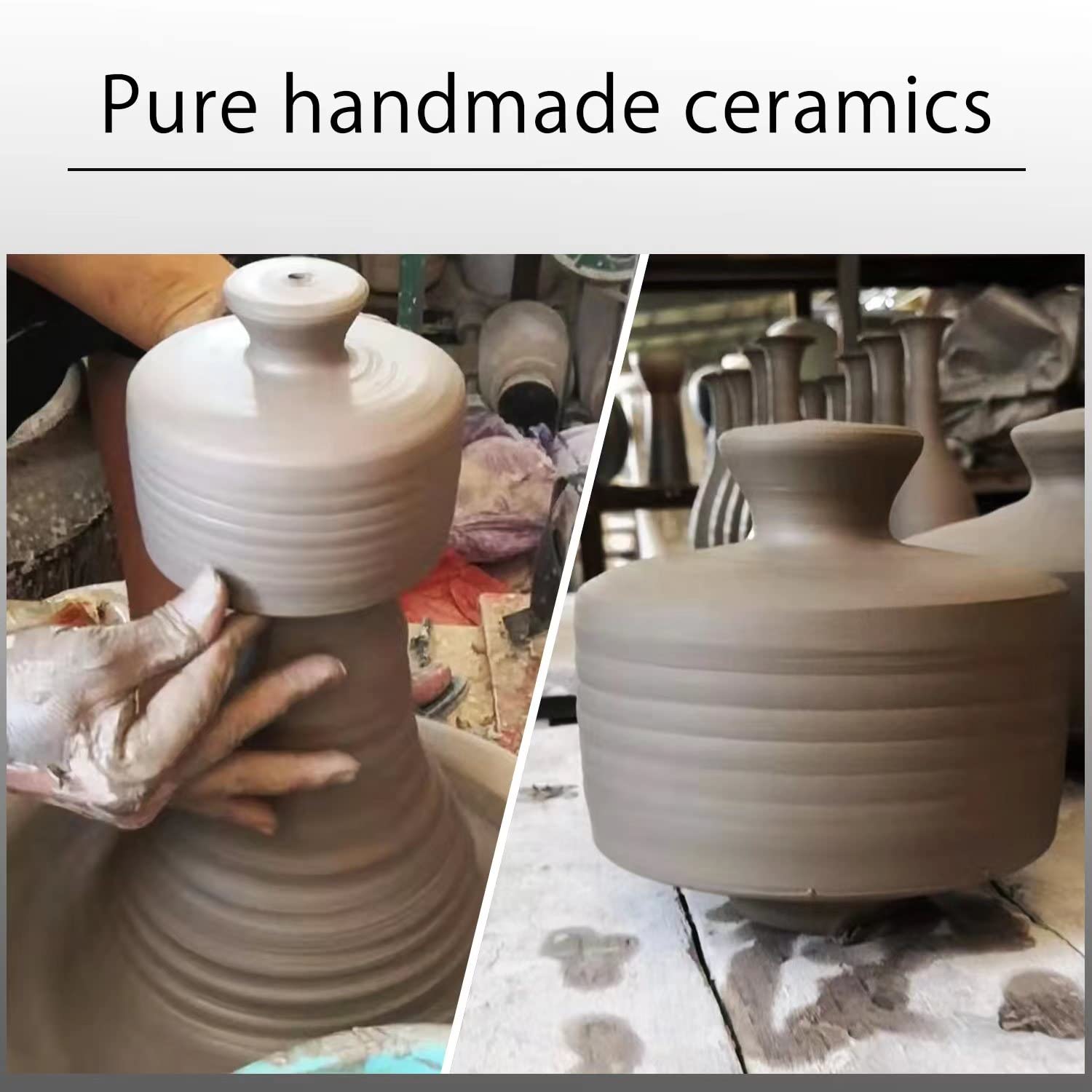 23oz Ceramic Thumb Rain Watering Can for Bonsai, Garden & Indoor Plants - Handcrafted Hand-Painted Hibiscus Design Watering Bell - Perfect for Delicate Watering of Succulents, Herbs and Houseplants