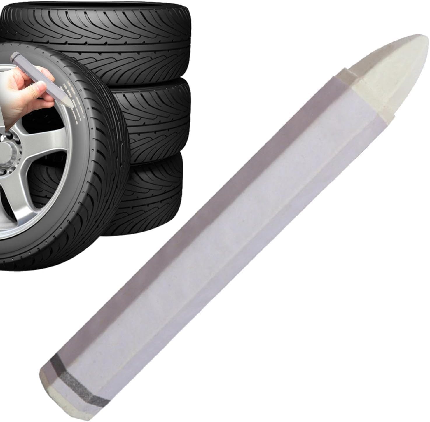 3 Pack Car Paint Markers - White Tire & Metal Paint Pens, Anti-Scratch Chalk Markers for Car Tires, Wood, Metal Surfaces | Portable Paint Sticks for DIY Auto Detailing, Roadside Marking & Industrial Labeling