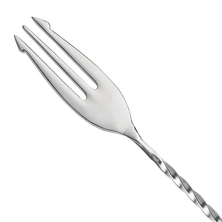 Urban Bar Trident Bar Spoon - Premium Stainless Steel Cocktail Mixing Spoon for Bartenders - Perfect for Mixing, Stirring & Garnishing Cocktails at Home or Professional Bars