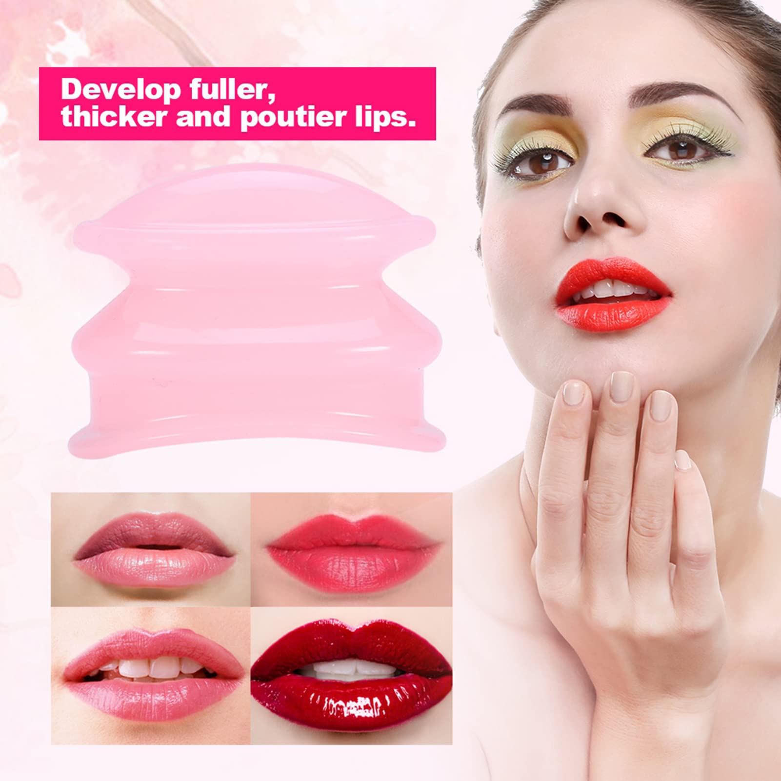 **Lip Plumper for Women - Silicone Lip Enhancer & Suction Device, Portable Lip Plumping Tool for Fuller Lips - Perfect for Makeup, Beauty Routine & Self Care**