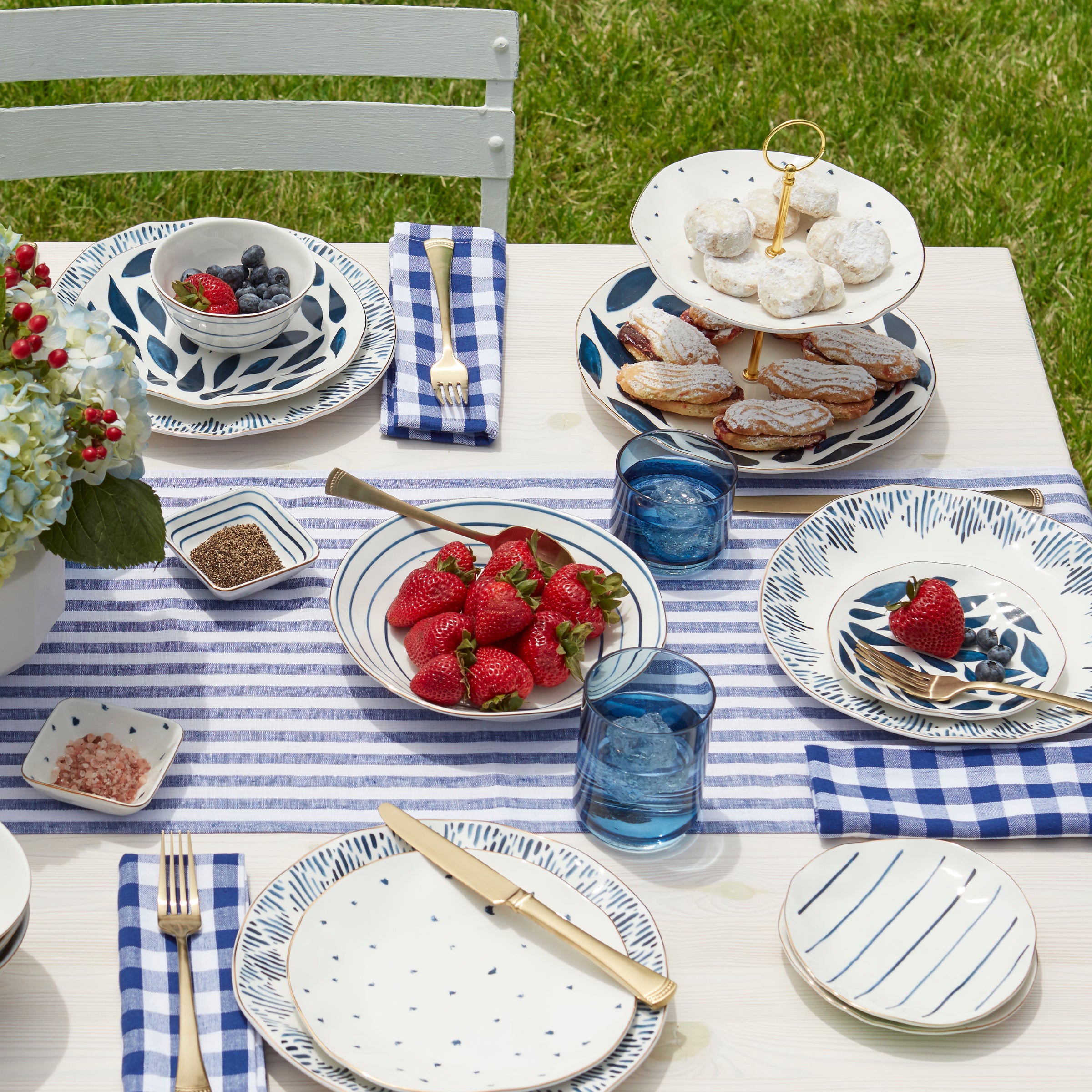 Blue Bay 12-Piece Elegant Porcelain Dessert Plate Set - Perfect for Afternoon Tea, Dinner Parties & Holiday Entertaining