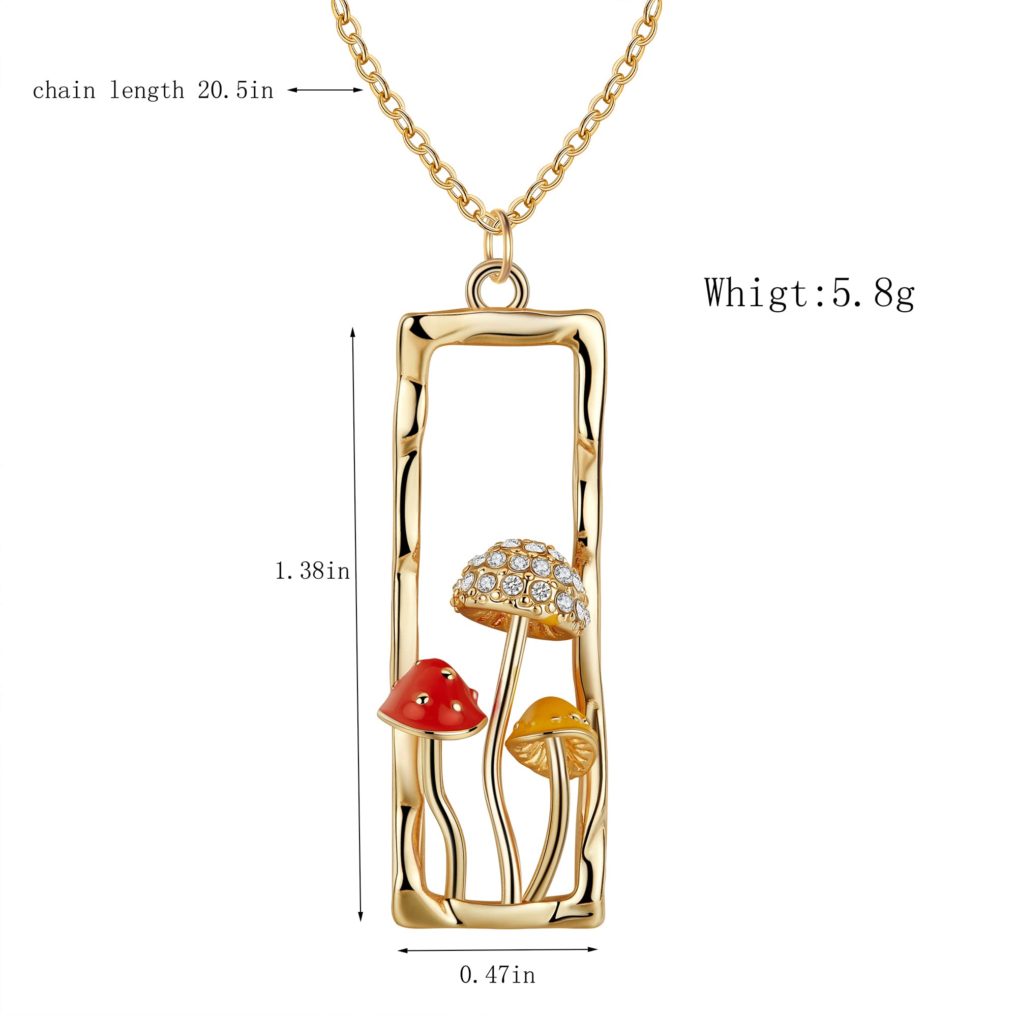 Hanreshe Cute Mushroom Hoop Earrings - Gold Circle Dangle Earrings with Copper Pendant for Women | Trendy Boho Jewelry for Everyday Wear & Festival Outfits