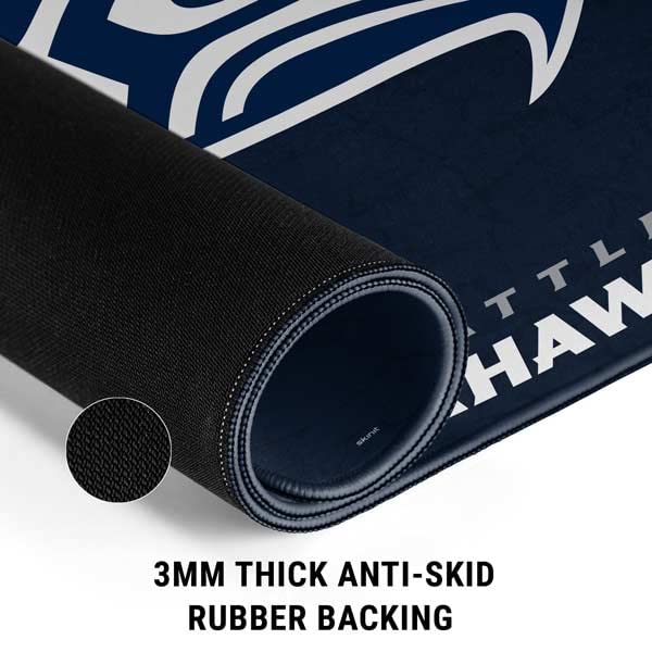 Skinit Small Gaming Mouse Pad - Officially Licensed NFL Seattle Seahawks Distressed Design with Stitched Edges | Waterproof, Non-Slip Rubber Base | Perfect Desk Mat for Keyboard & Mouse | Ideal for PC Gaming, Office Work & Home Computer Setup