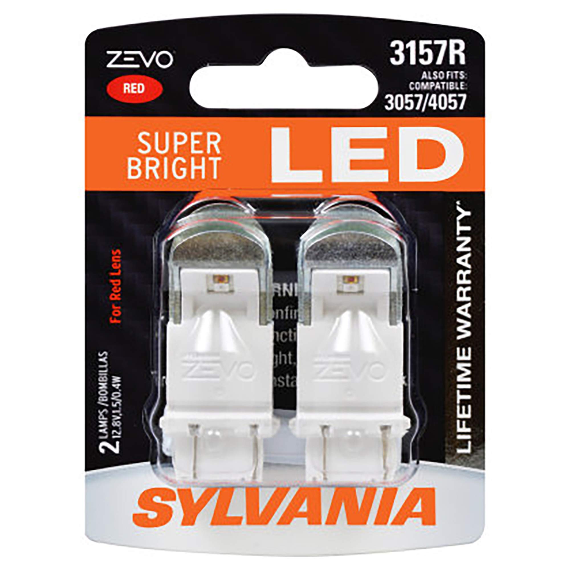 SYLVANIA 3157 ZEVO LED Red Bulb - Bright Stop/Tail Lights for Cars (2-Pack)