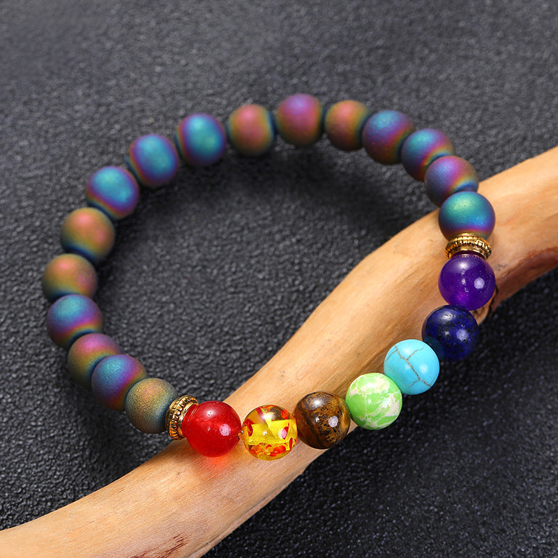 European and American Yoga Bracelet - 8mm Natural Agate Beaded Bracelet for Women, Handmade Boho Chic Jewelry - Perfect for Yoga, Meditation, and Everyday Wear - Amazon Cross-Border Fashion Accessory