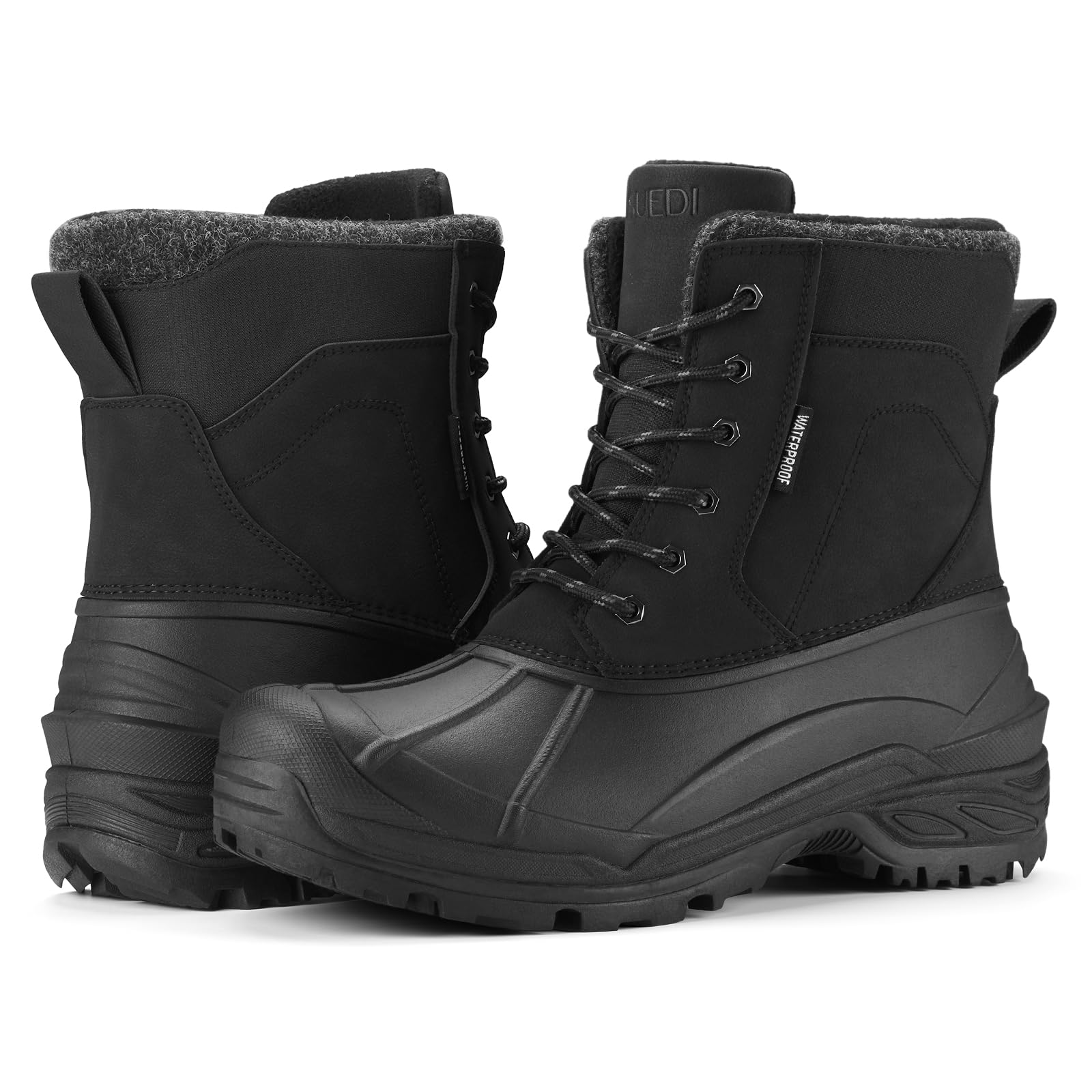 **Men's Insulated Waterproof Winter Snow Boots - Lightweight Slip-Resistant Duck Boots for Hiking, Camping & Cold Weather**