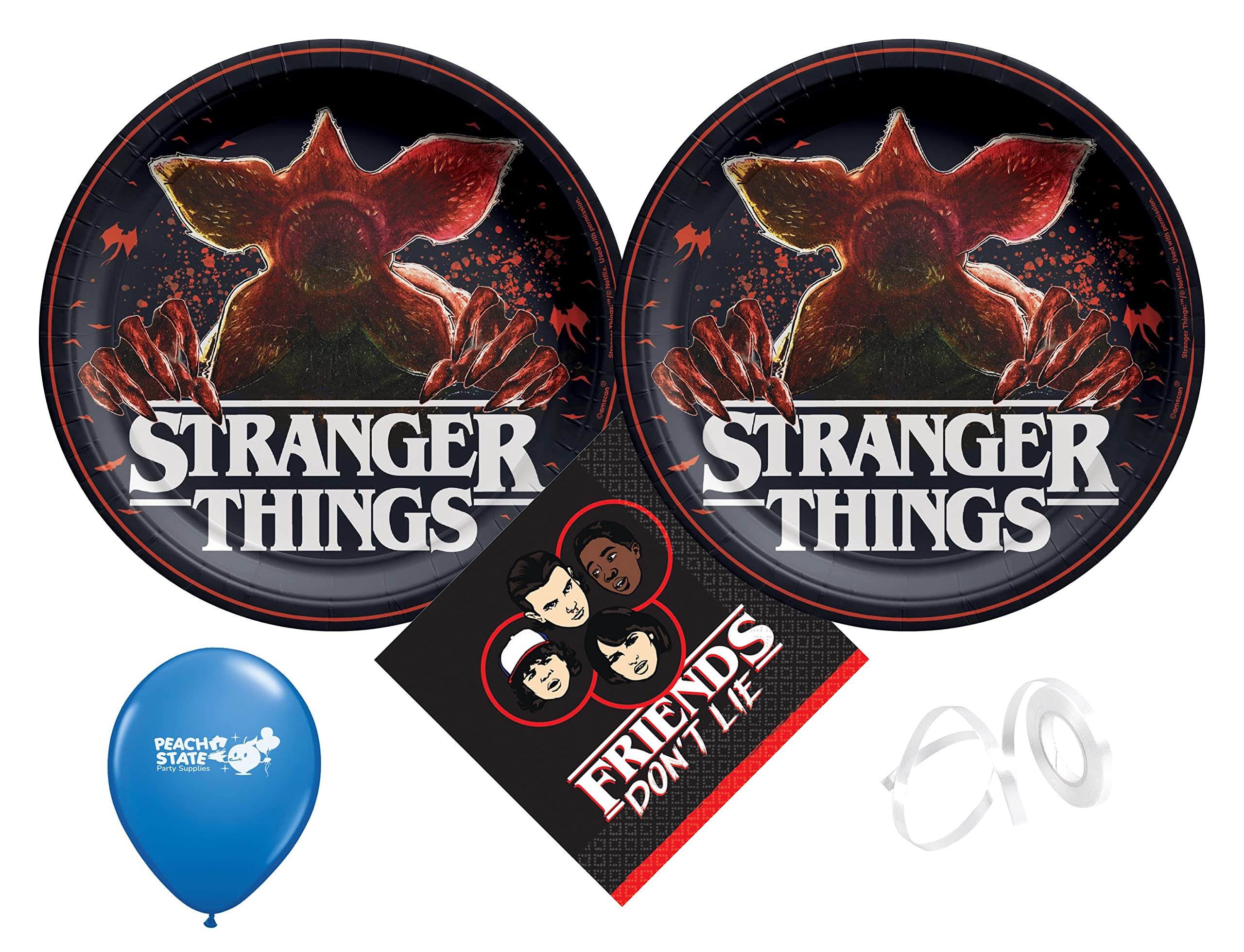 Stranger Things Party Supplies Bundle for 16 Guests - Peach State Themed Decorations for Halloween, Birthday & TV Show Themed Parties