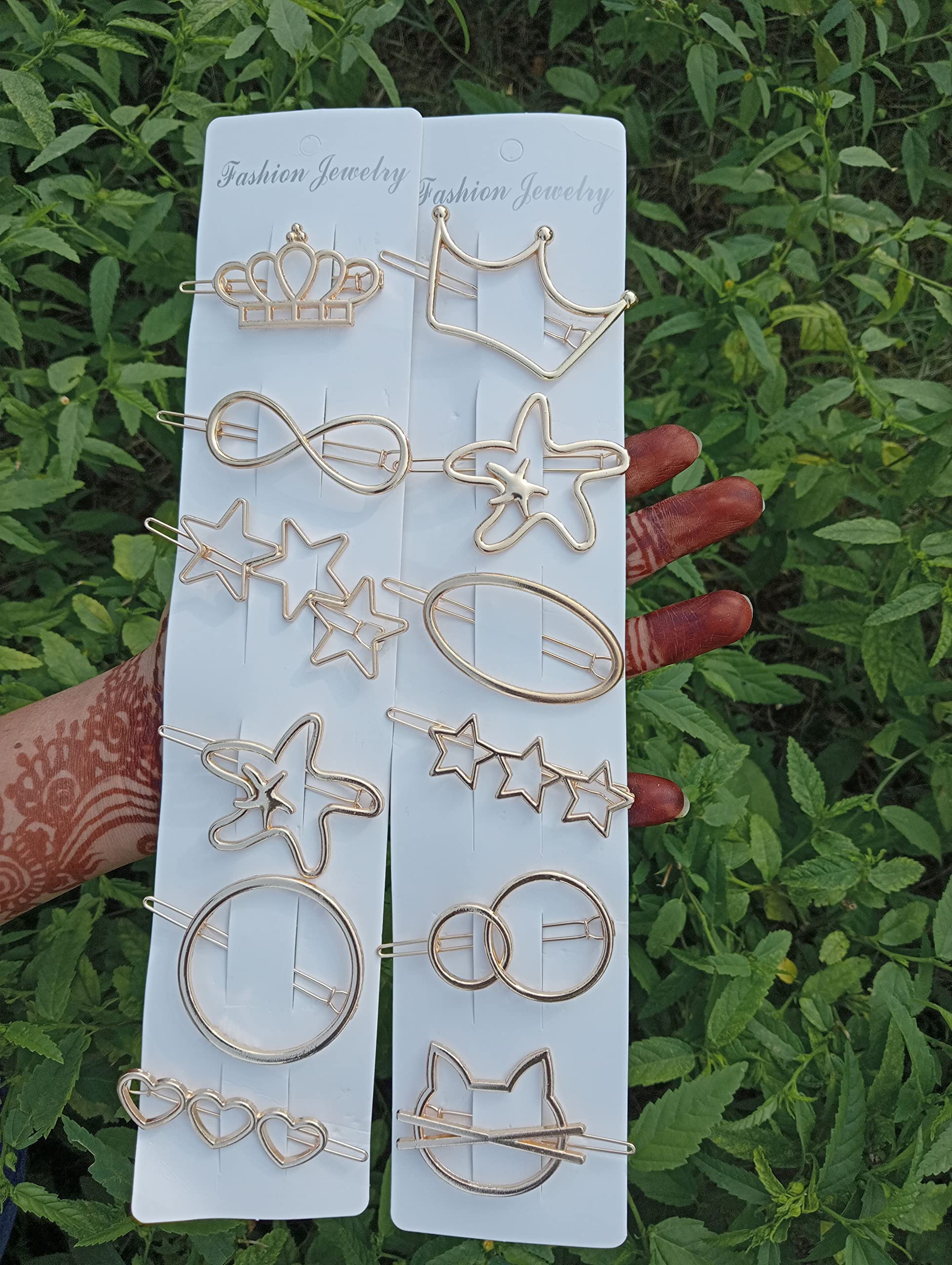 Unicorn Hair Clips for Girls & Women - 12+1 Pack Gold Metal Barrettes, Hairpins & Hair Accessories for Kids & Adults - Perfect for School, Parties & Everyday Styling