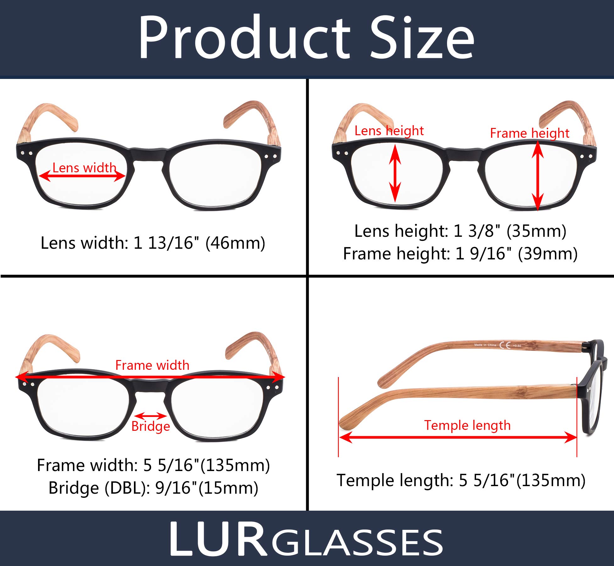 Blue Light Blocking Computer Glasses for Women - 3 Pack UV Protection Reading Glasses with Bamboo-Look Temples for Office, Gaming & Screen Time