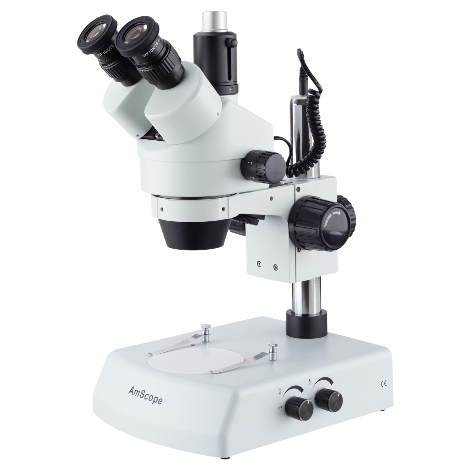 Amscope SM-2TZ LED 3.5X-90X Trinocular Zoom Stereo Microscope with Dual Illumination - Ideal for Jewelry Appraisal, PCB Inspection & Biological Research