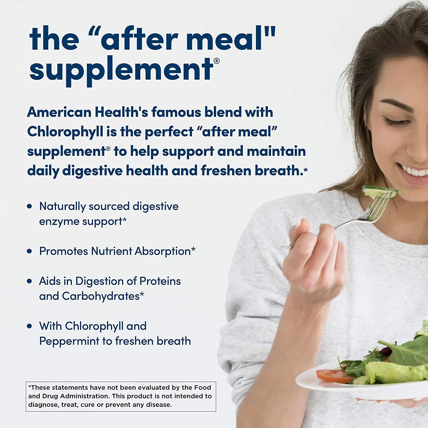 American Health Papaya Enzyme with Chlorophyll - Natural Digestive Support Supplement for Bloating & Indigestion | Perfect After Meals & Travel