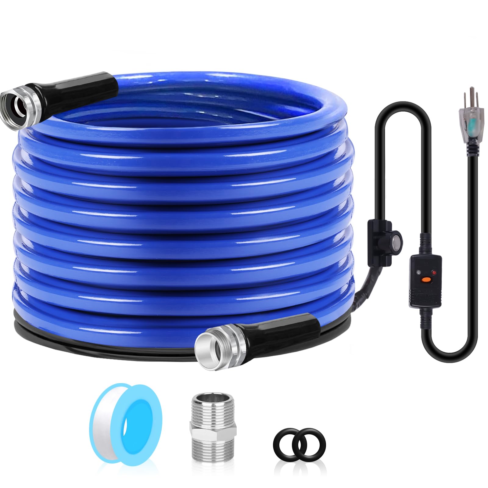 75FT Heated RV Water Hose with Thermostat - Freeze Proof Down to -45℉, Lead & BPA Free, 5/8