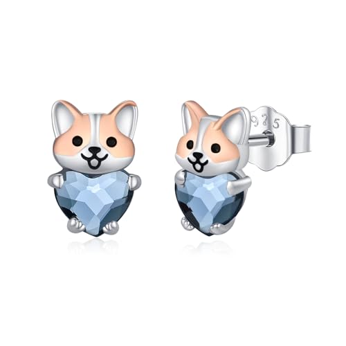 E06-Blue crystal-Corgi stud