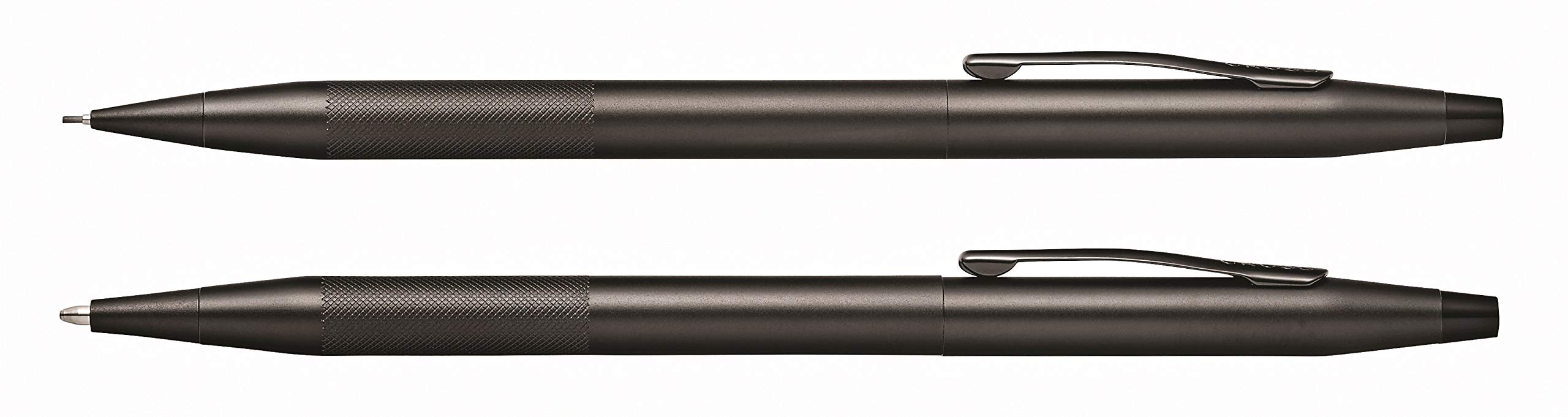 Premium Cross Classic Century Ballpoint Pen & 0.7mm Pencil Set with Refillable Ink - Elegant Black Micro-Knurl Design in Gift Box | Perfect for Office, Business Gifts & Professional Writing