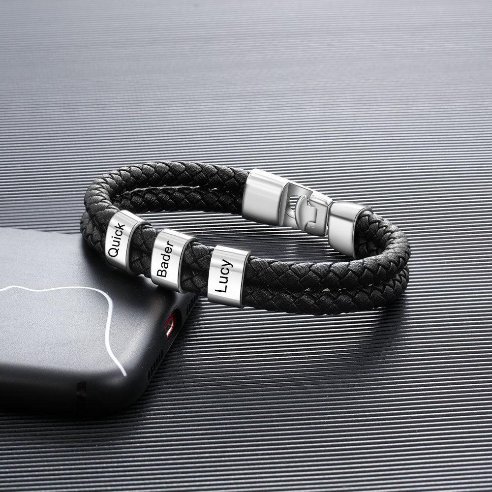 Braided Leather Bracelet for Men - Handmade Couple Matching Bracelets - Perfect for Gifts, Anniversaries & Romantic Occasions
