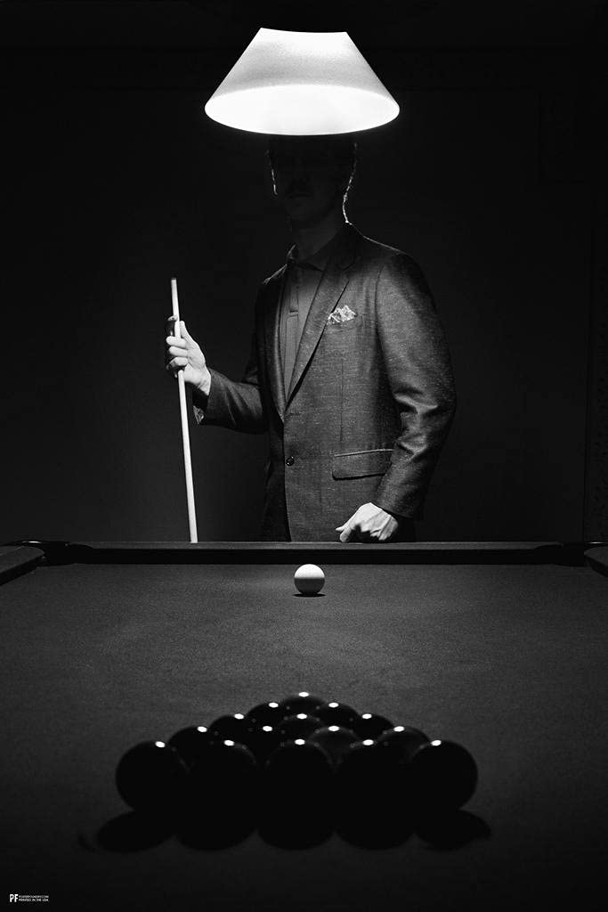 Vintage Billiards Player Mysterious Shadows Poster - 16x24 Inch Dry Erase Wall Art for Game Room & Pool Table Decor - Perfect for Man Cave, Sports Bar, and Billiards Club Decorations
