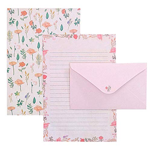 36 Pcs Lovely Letter Paper Lined Stationery Set with 18 Envelopes - A5 Writing Paper for Office, Home & School - Perfect for Thank You Notes, Personal Letters & Journaling (6 Sets)