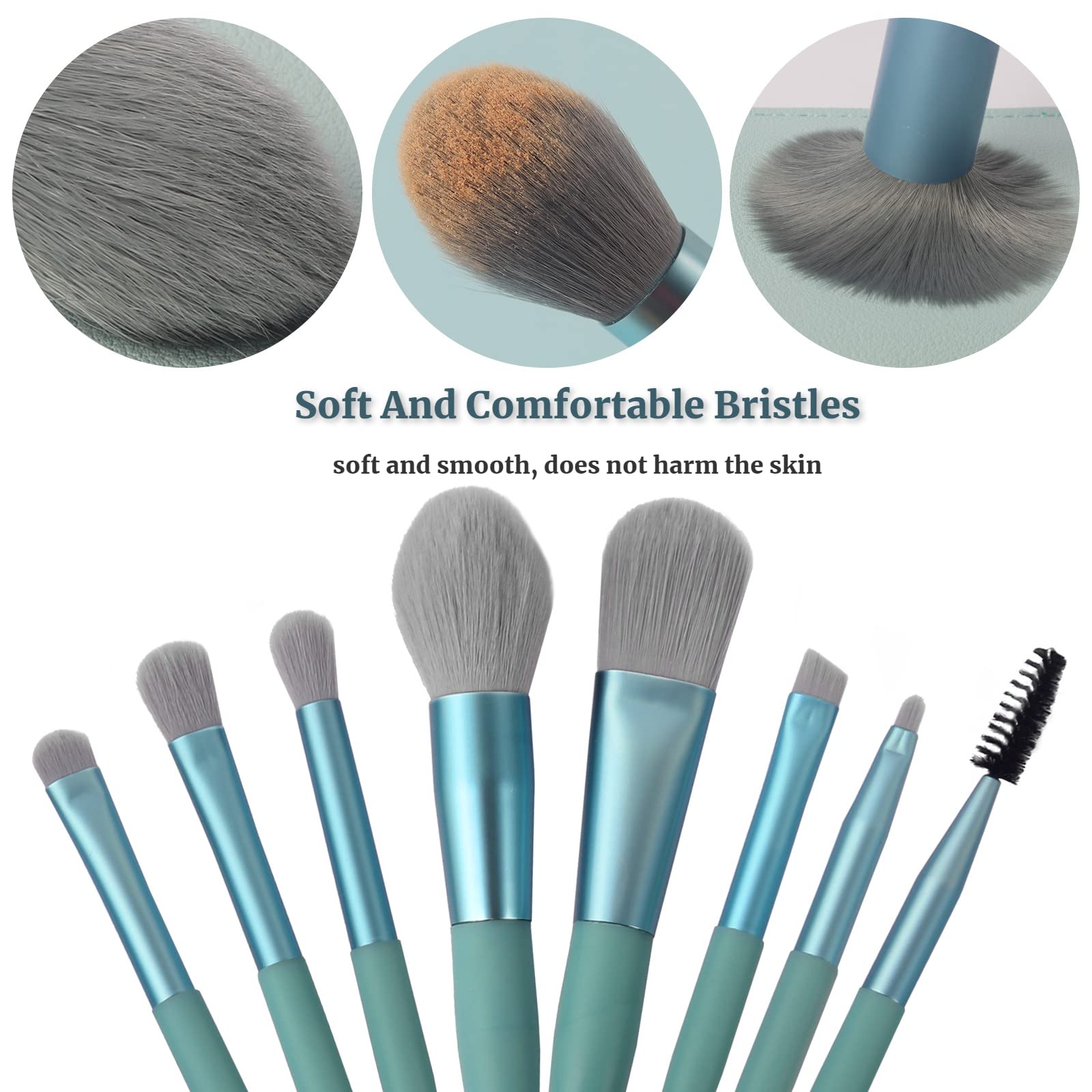 8-Piece Synthetic Makeup Brush Set - Foundation, Blending, Powder, Blush, Concealer & Eye Brushes for Flawless Makeup Application | Perfect for Daily Use, Professional Makeup & Travel