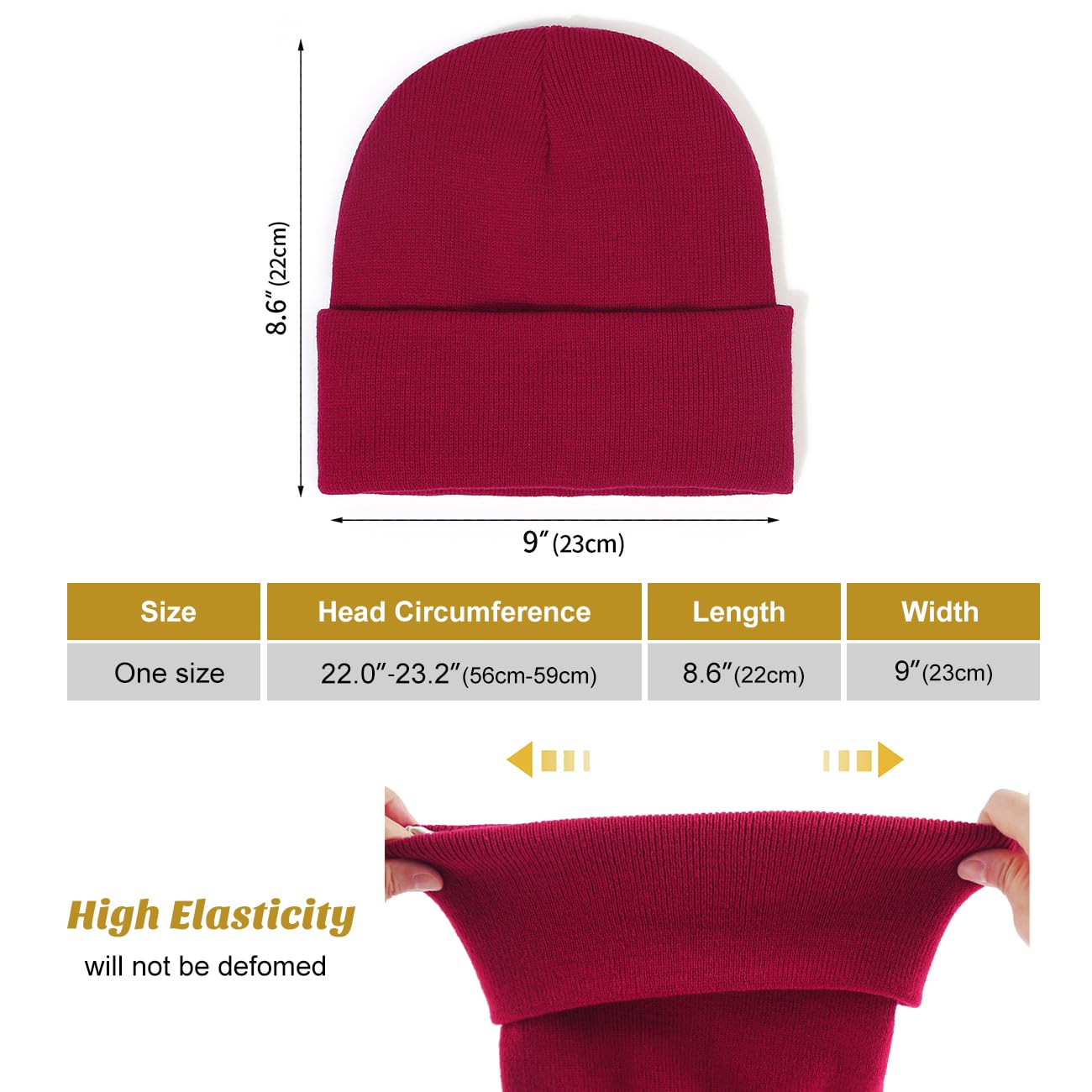 Malaxlx Women's Knit Beanie Hat - Satin Lined Winter Hat for Women & Men - Soft Warm Slouchy Cuffed Skull Cap - Perfect for Skiing, Snowboarding & Cold Weather Activities