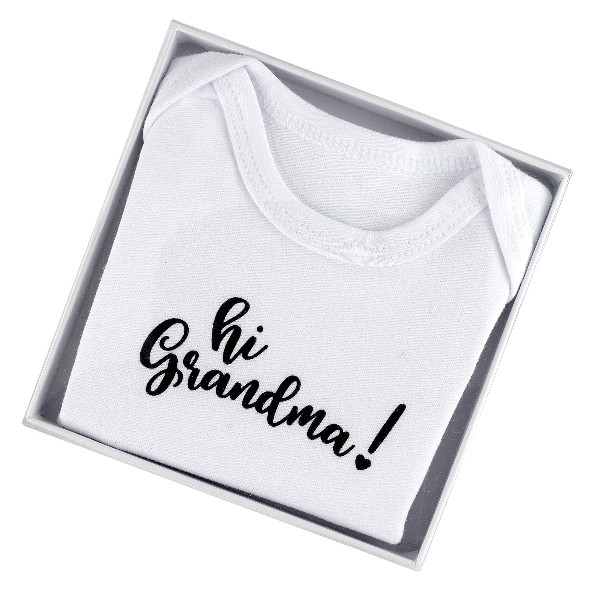 Lillian Rose 'Hi Grandma!' Pregnancy Baby Announcement Onesie Romper - Soft White Cotton Newborn Bodysuit - Perfect for Gender Reveal & First Grandparent Visit
