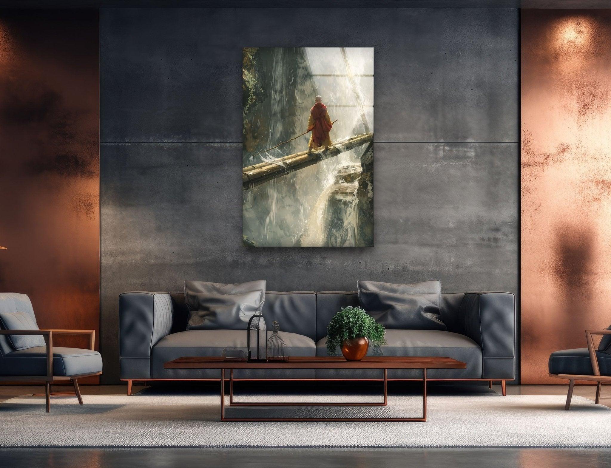 Aang Avatar Glass Wall Art - Stunning Anime Decor for Living Room, Bedroom, or Office - Perfect Gift for Avatar Fans