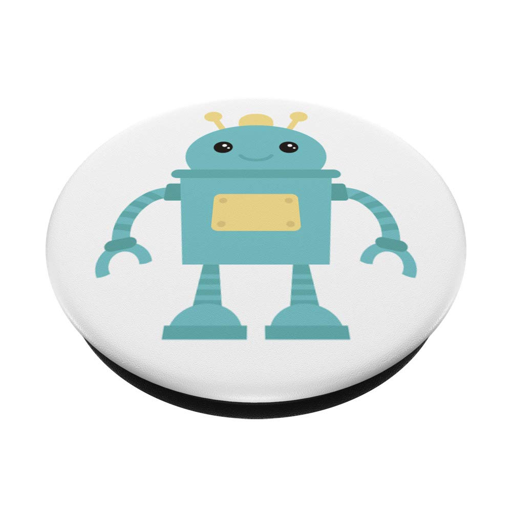 Adorable Blue and Yellow Robot Toy on White Background - Perfect for Kids' Playtime, Birthday Gifts & STEM Learning Activities
