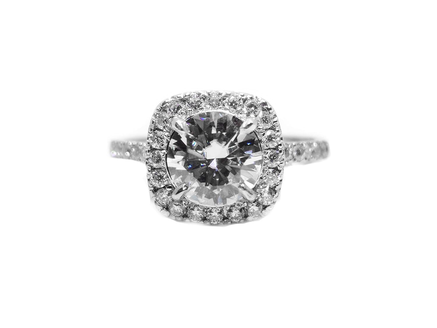 Moissanite Engagement Rings for Women - 2 Ct Sterling Silver Halo Ring with Natural Moissanite - Elegant Anniversary & Wedding Jewelry Gift for Her - Perfect for Proposals, Anniversaries & Special Occasions